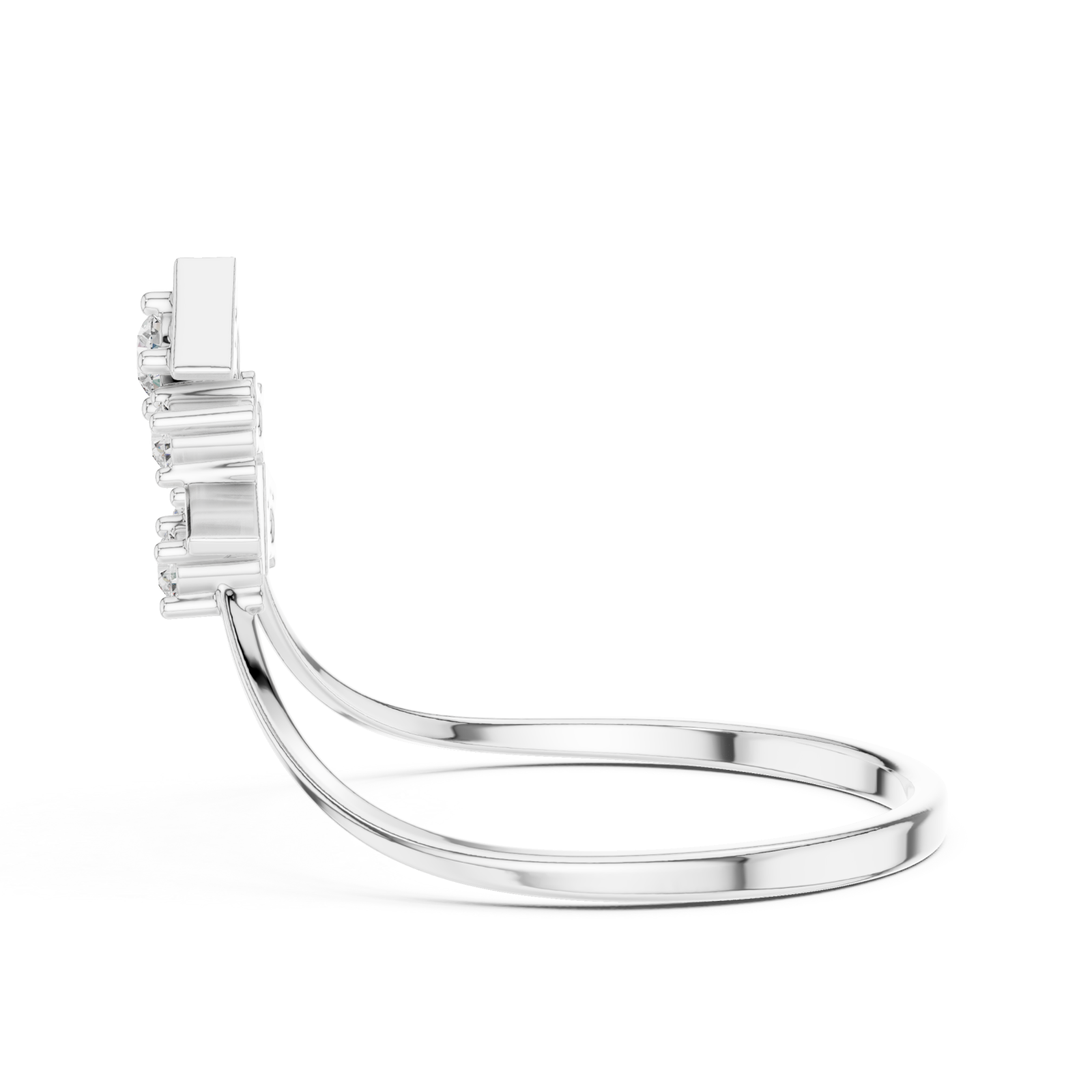  White Gold Radiance Cluster Harmony Band Side View