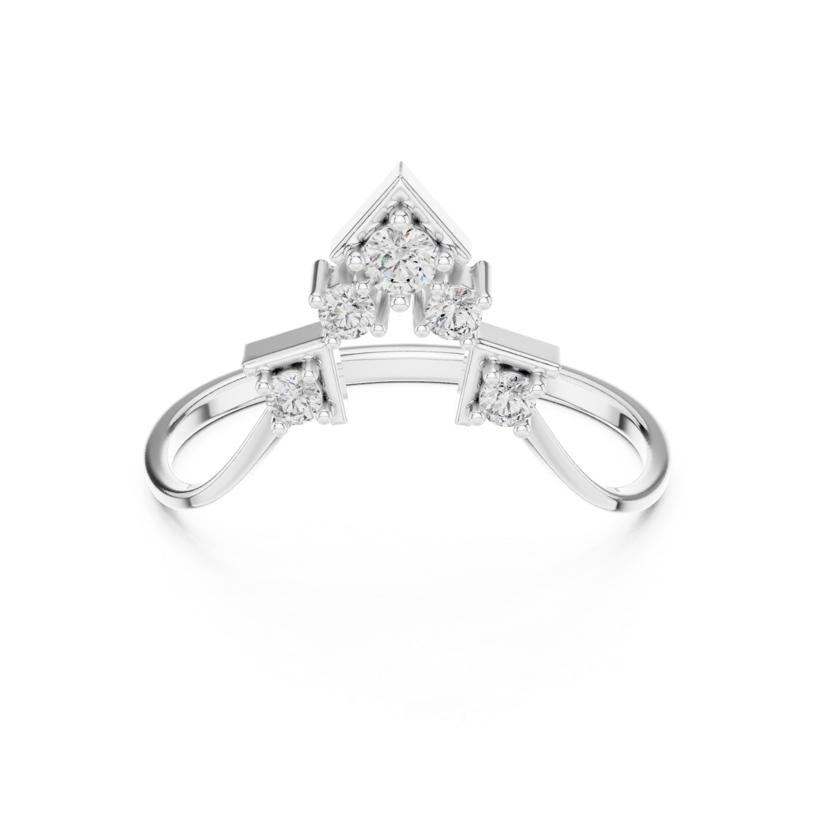  White Gold Radiance Cluster Harmony Band Front View