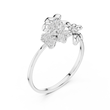  White Gold Dewdrop Meadow Blossom Band Right View