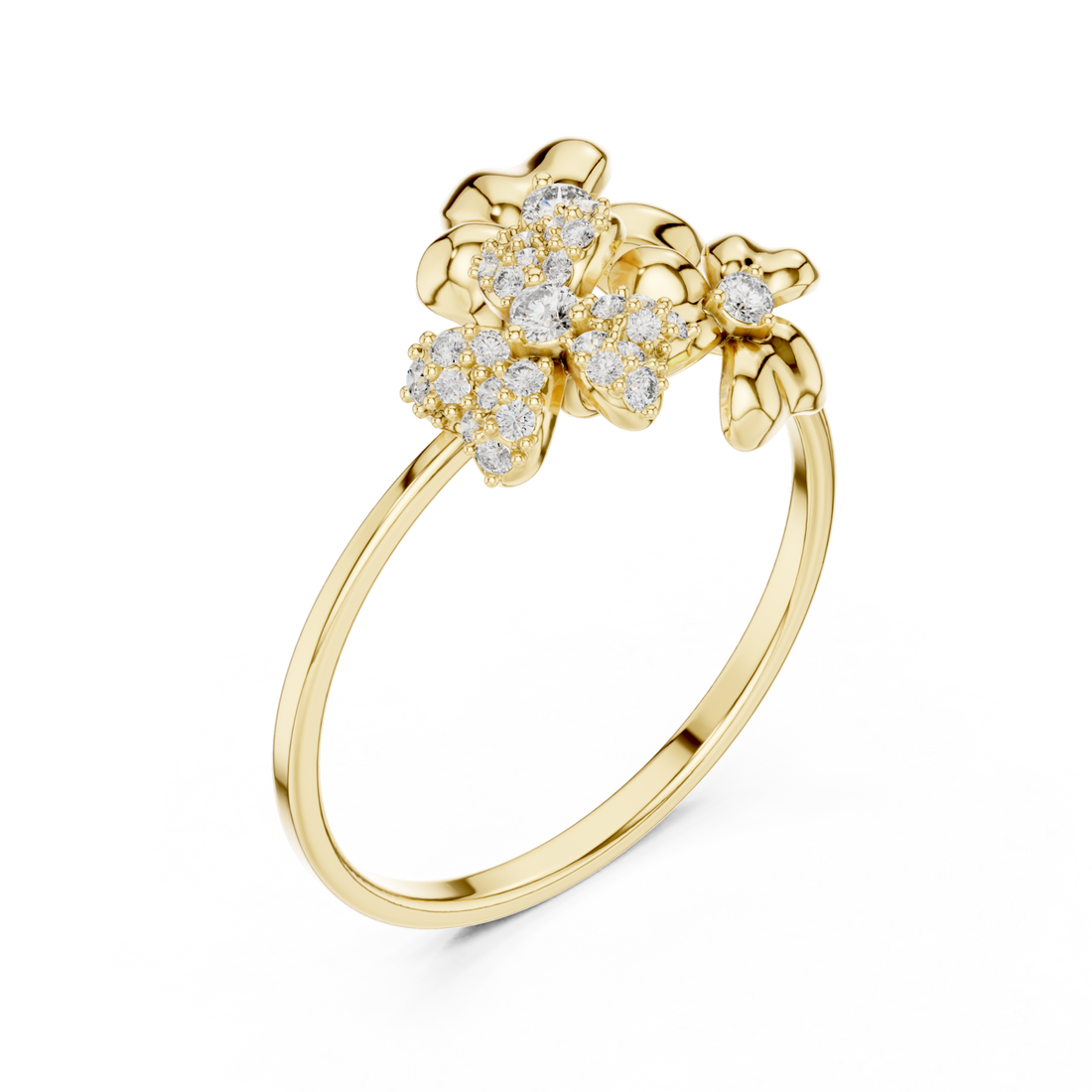 Gold Dewdrop Meadow Blossom Band Right View