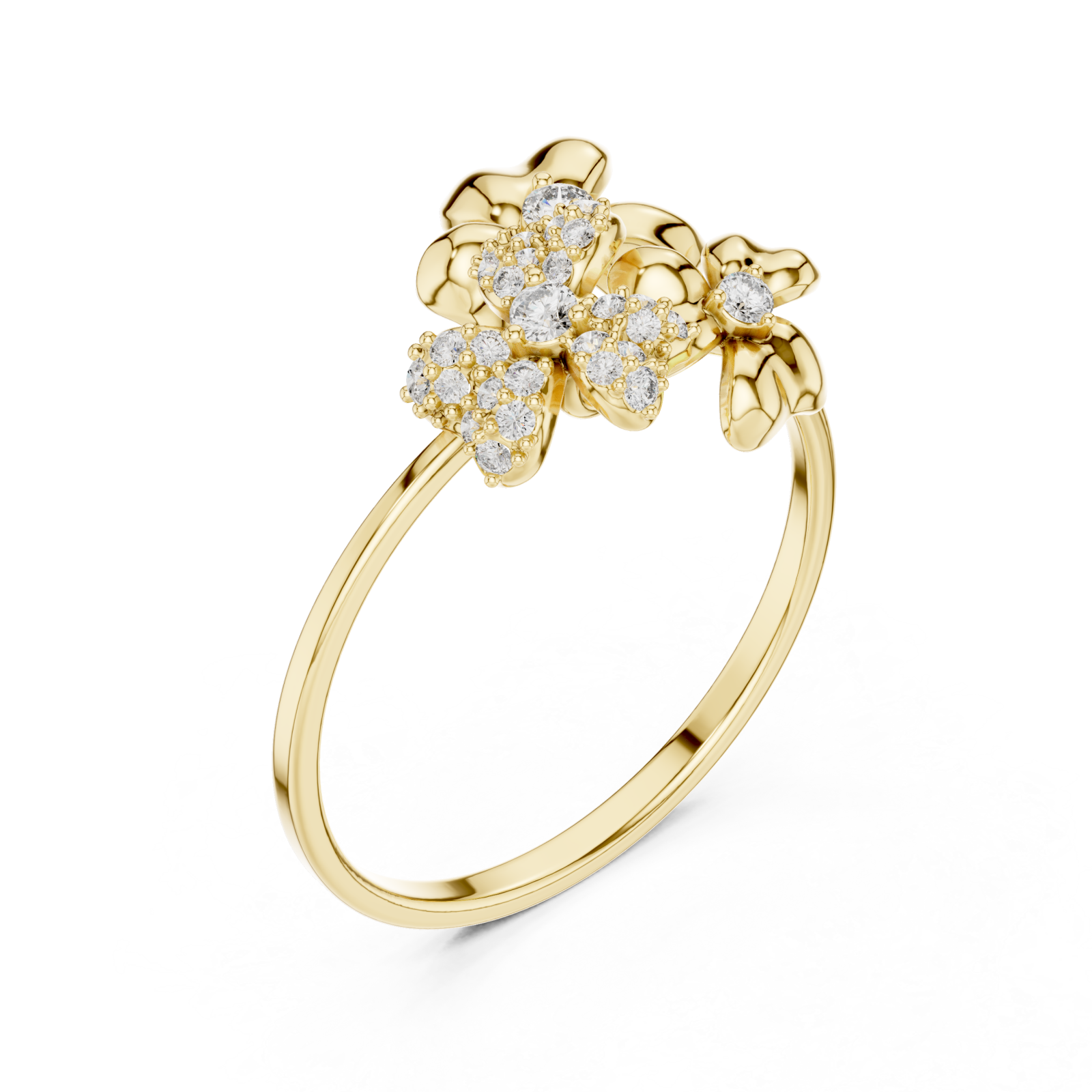Gold Dewdrop Meadow Blossom Band Right View