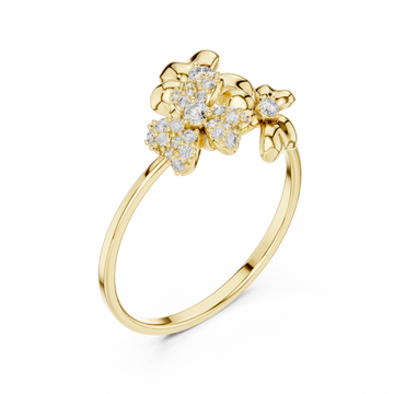 Gold Dewdrop Meadow Blossom Band Right View