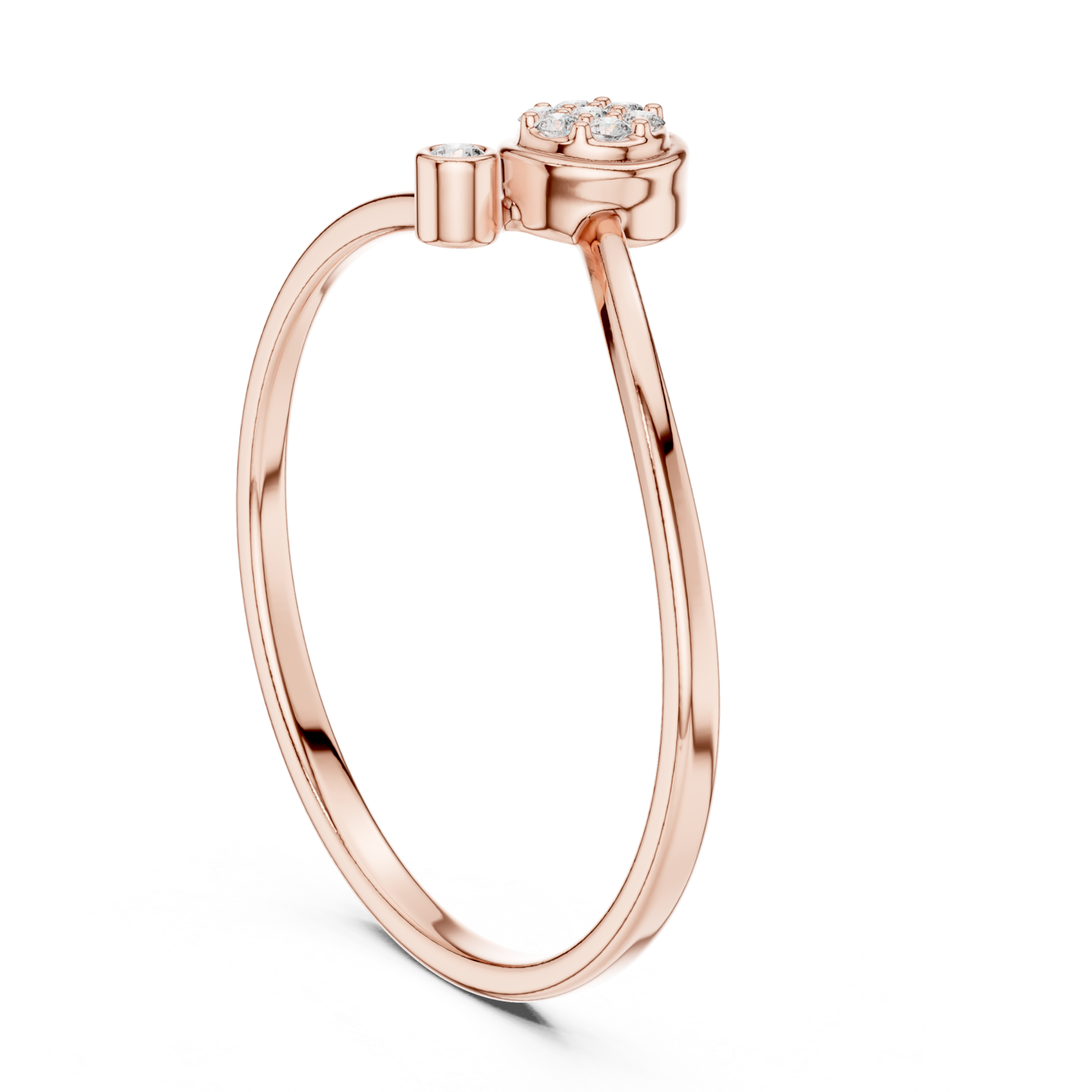  Rose Gold Serenade Embrace Adjustable Ring Left View