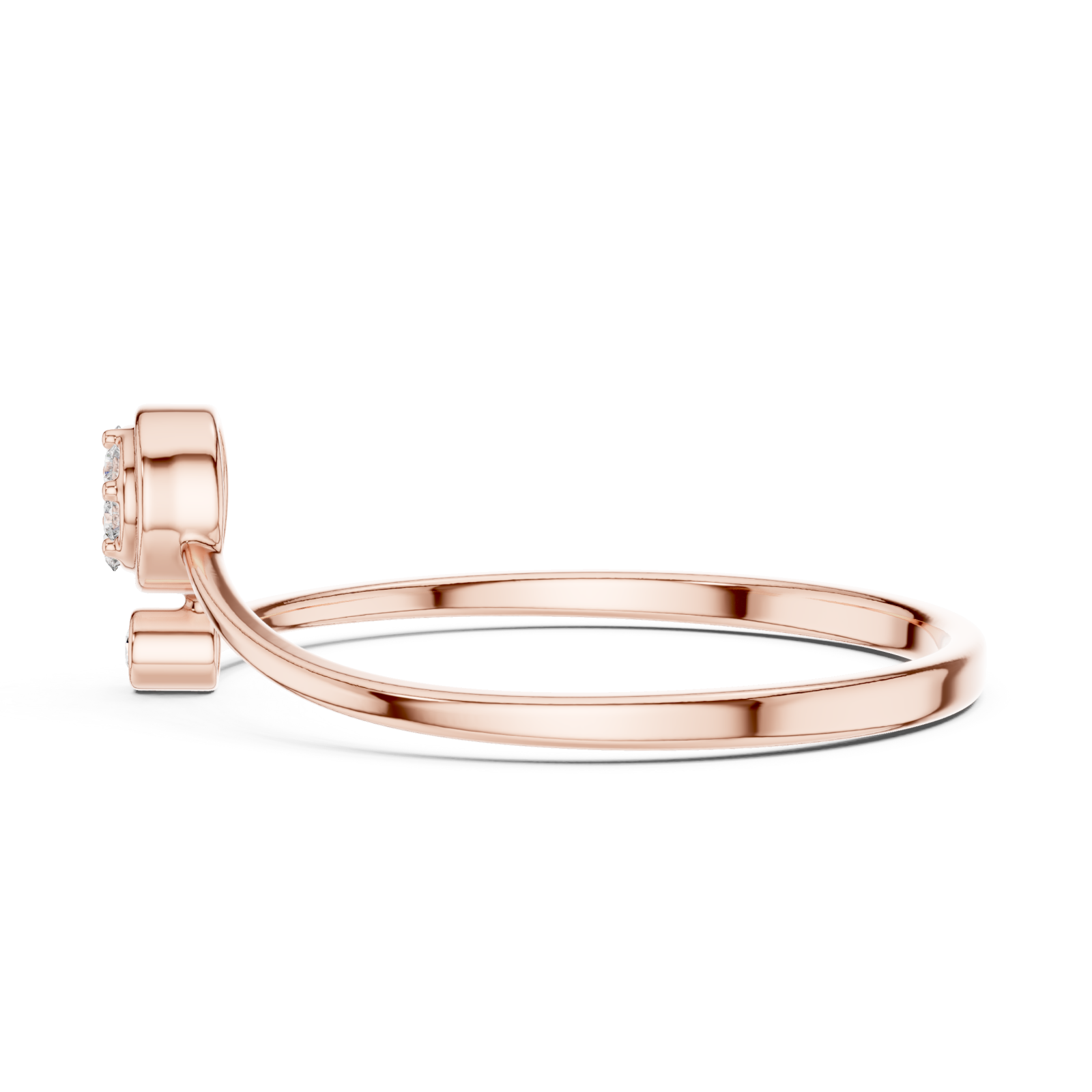  Rose Gold Serenade Embrace Adjustable Ring Side View