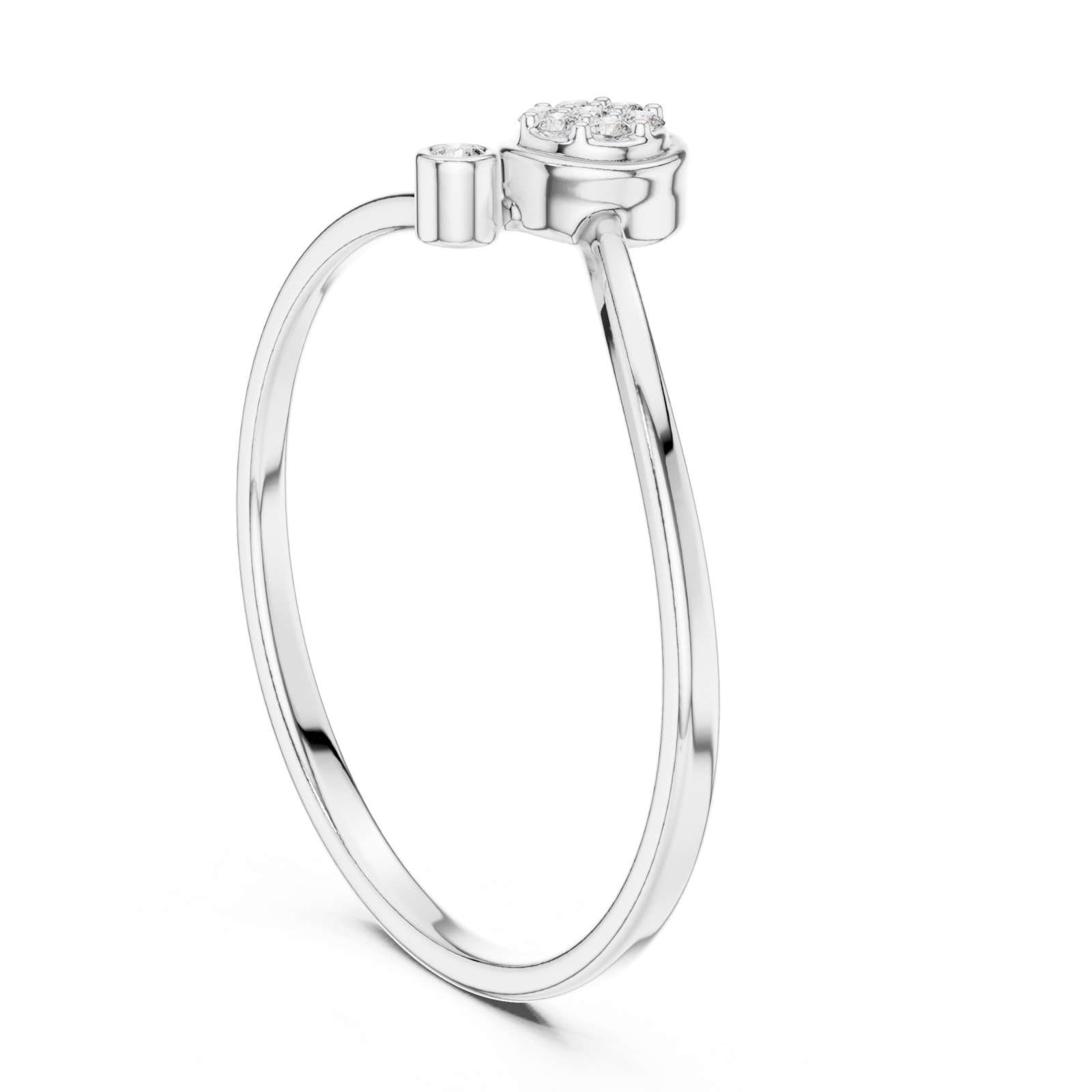  White Gold Serenade Embrace Adjustable Ring Left View