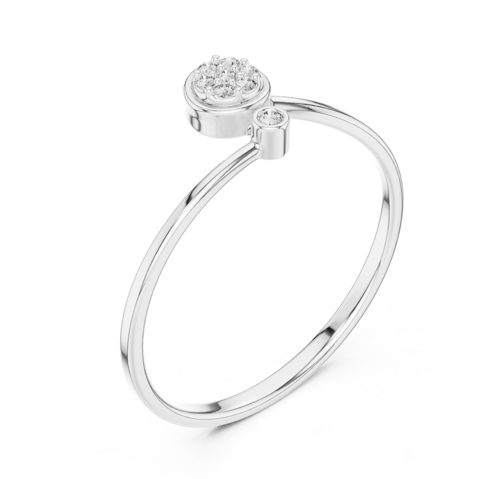  White Gold Serenade Embrace Adjustable Ring Right View