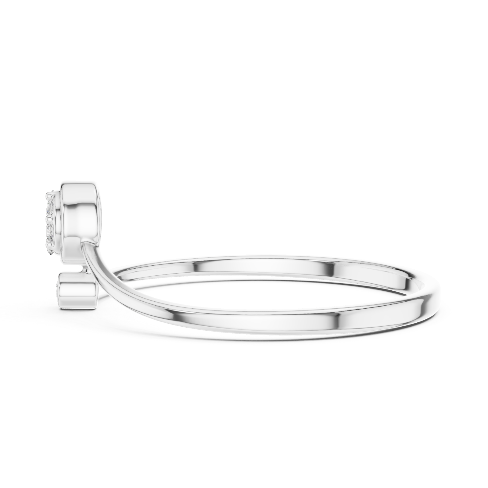  White Gold Serenade Embrace Adjustable Ring Side View
