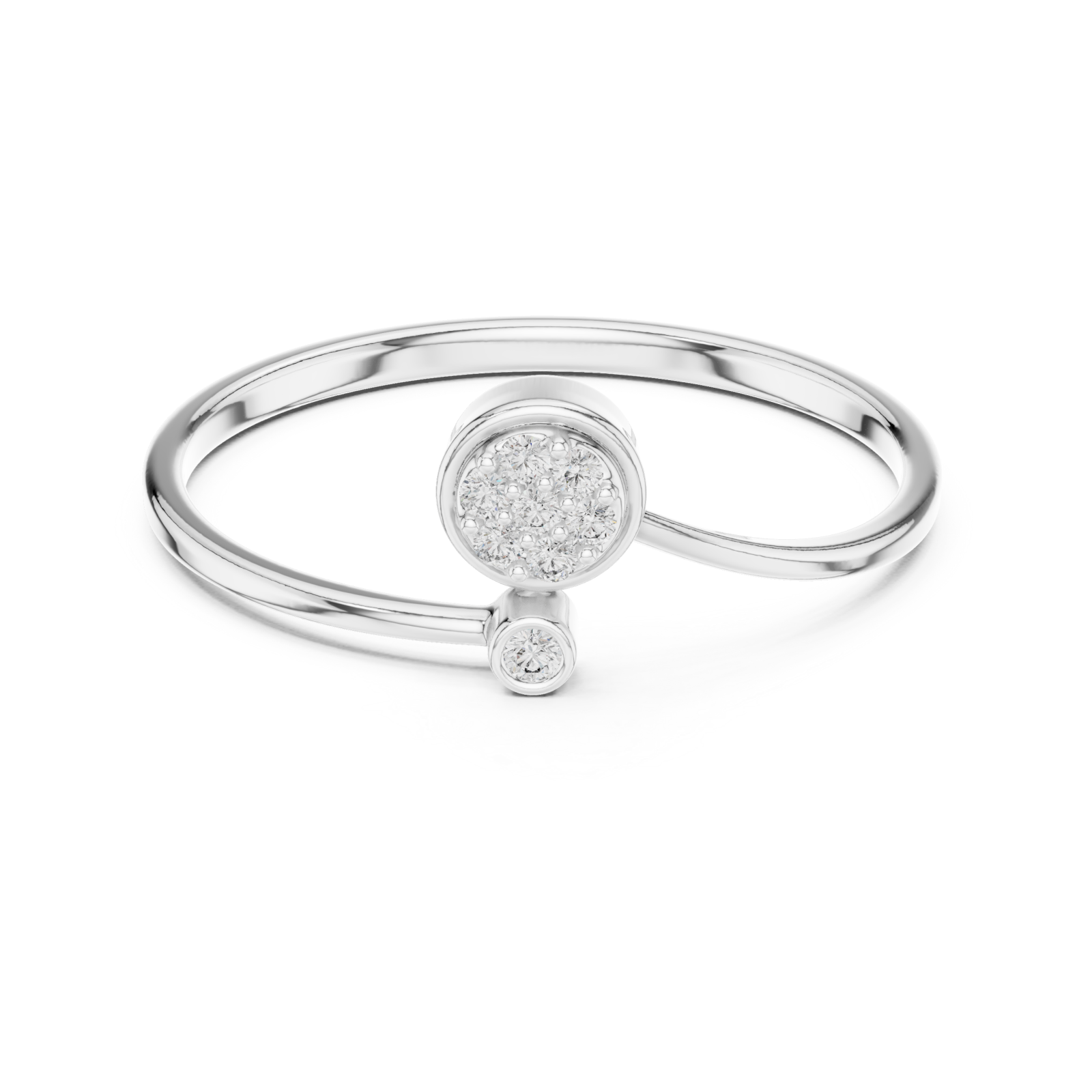  White Gold Serenade Embrace Adjustable Ring Front View