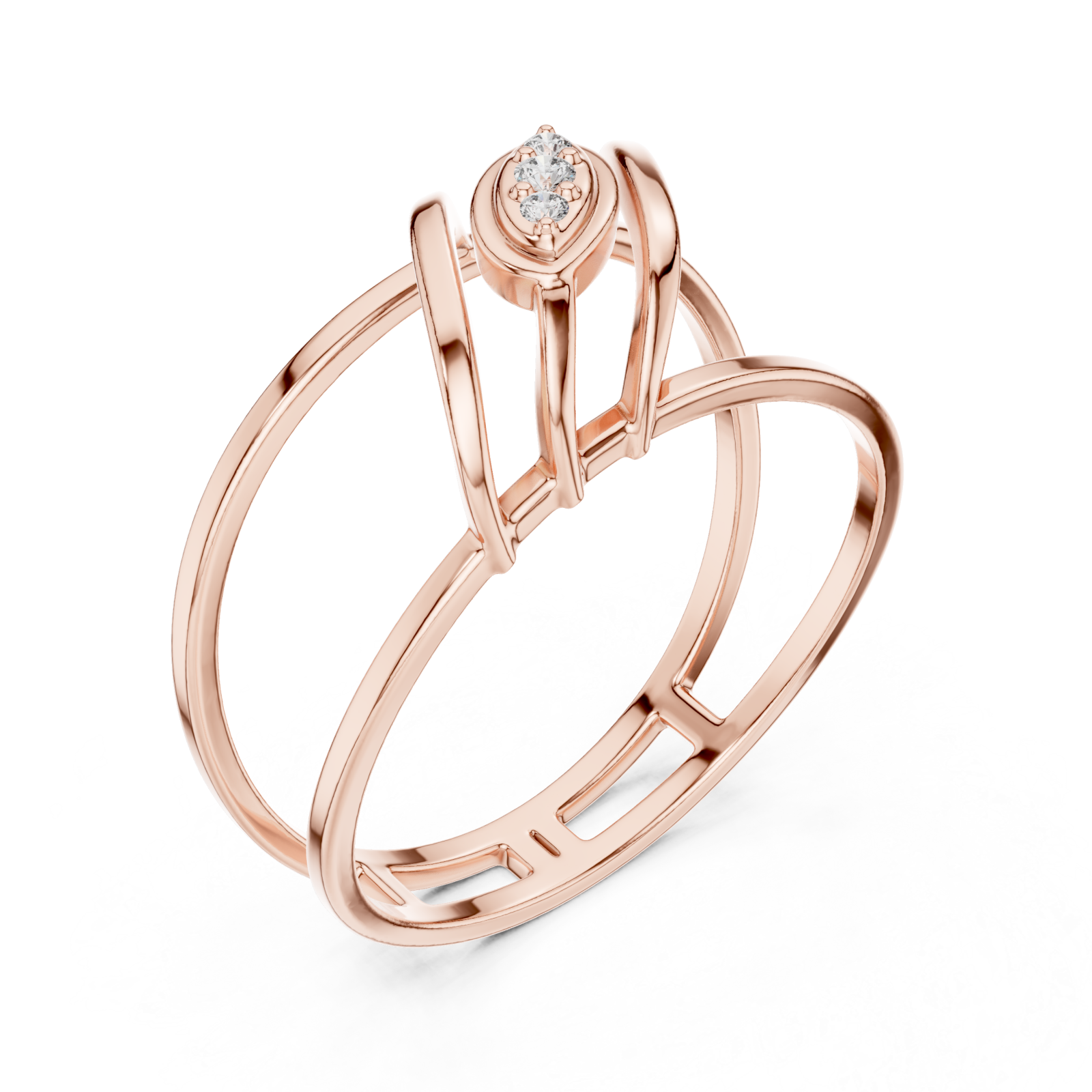  Rose Gold Modern Flow Architect Band Ring Right View