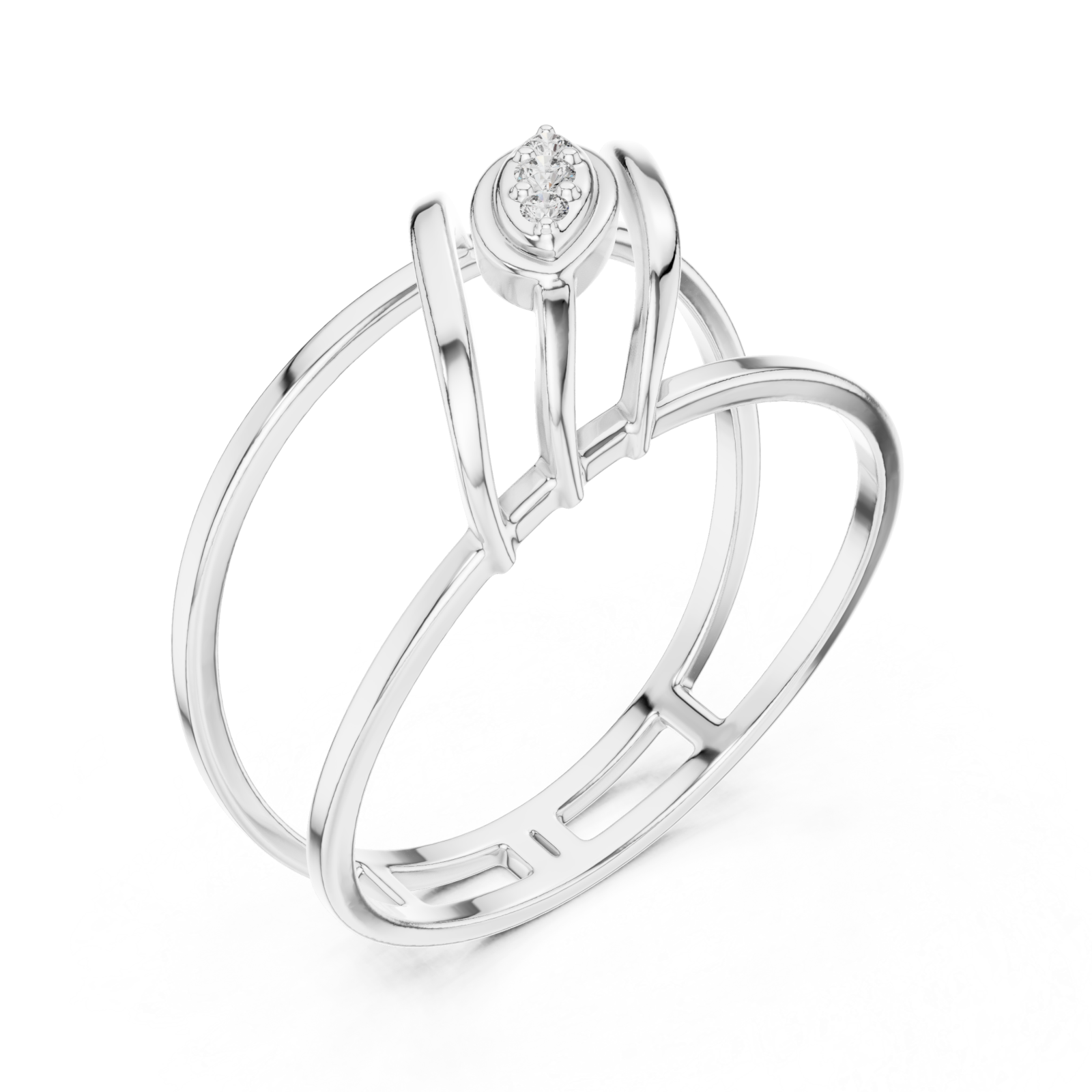  White Gold Modern Flow Architect Band Ring Right View