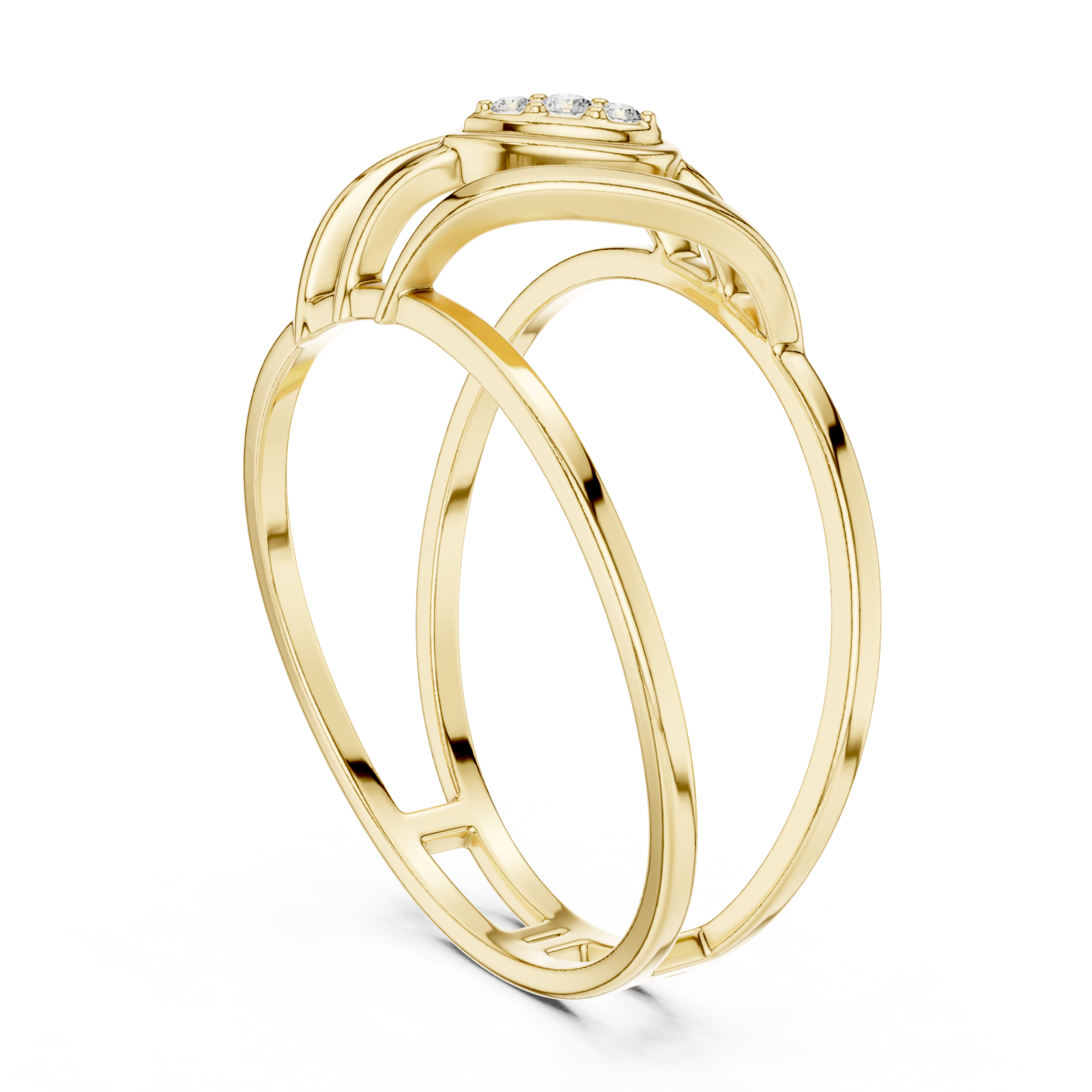  Gold Modern Flow Architect Band Ring Left View
