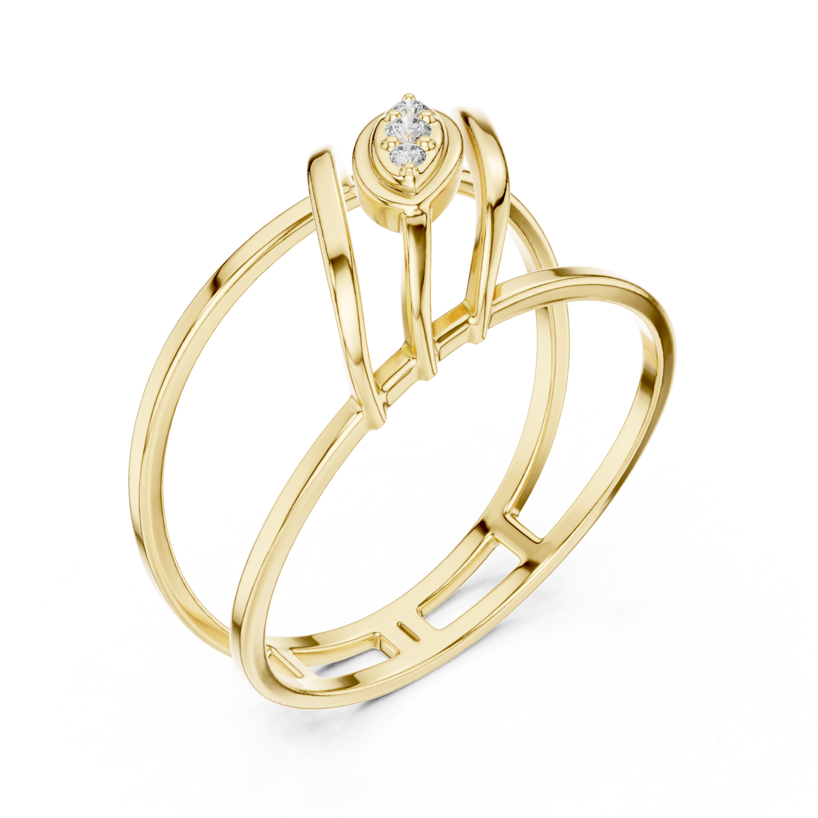 Gold Modern Flow Architect Band Ring Right View