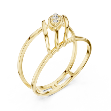 Gold Modern Flow Architect Band Ring Right View