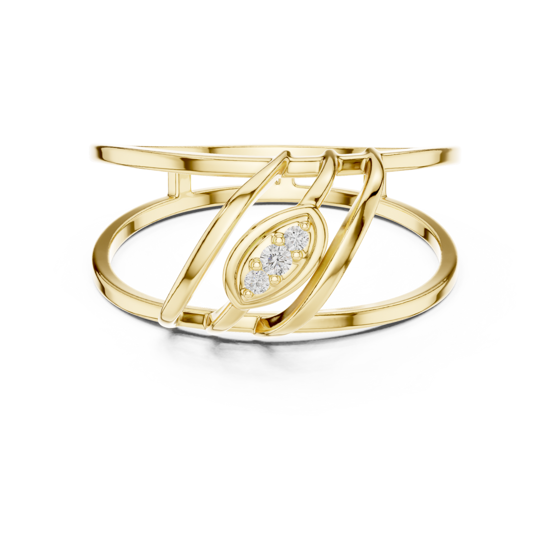 Gold Modern Flow Architect Band Ring Right View