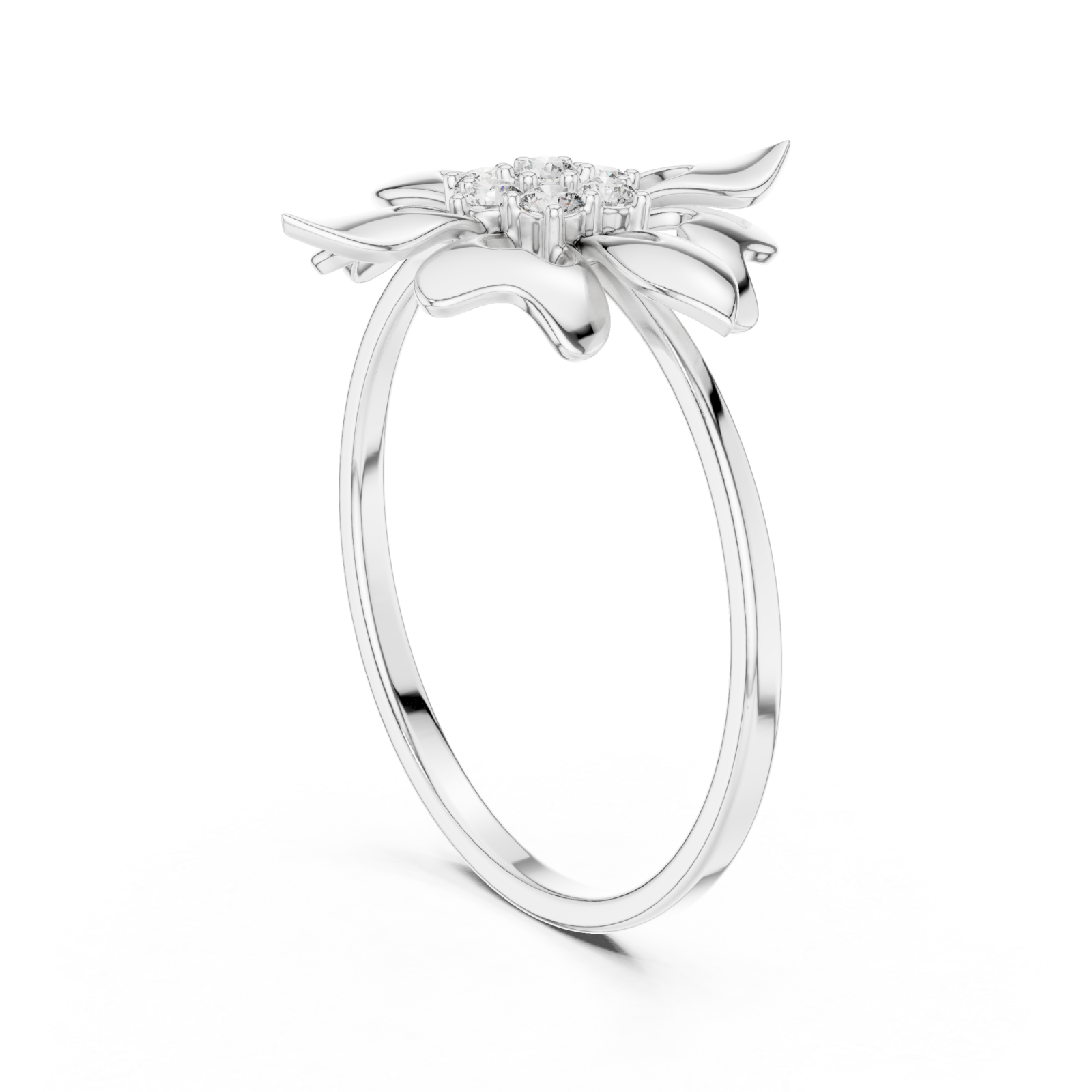  White Gold Pure Grace Petal Band Left View