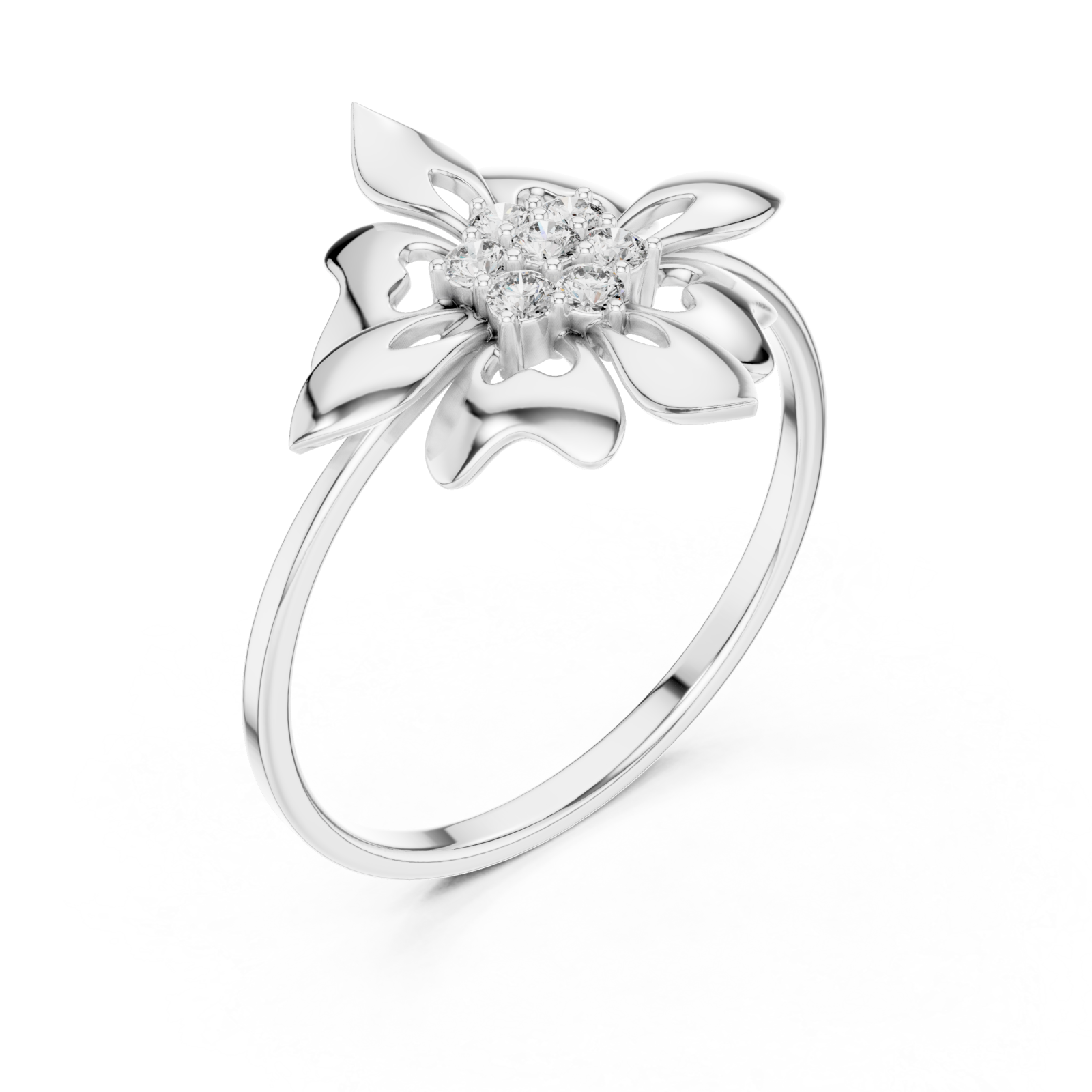  White Gold Pure Grace Petal Band Right View