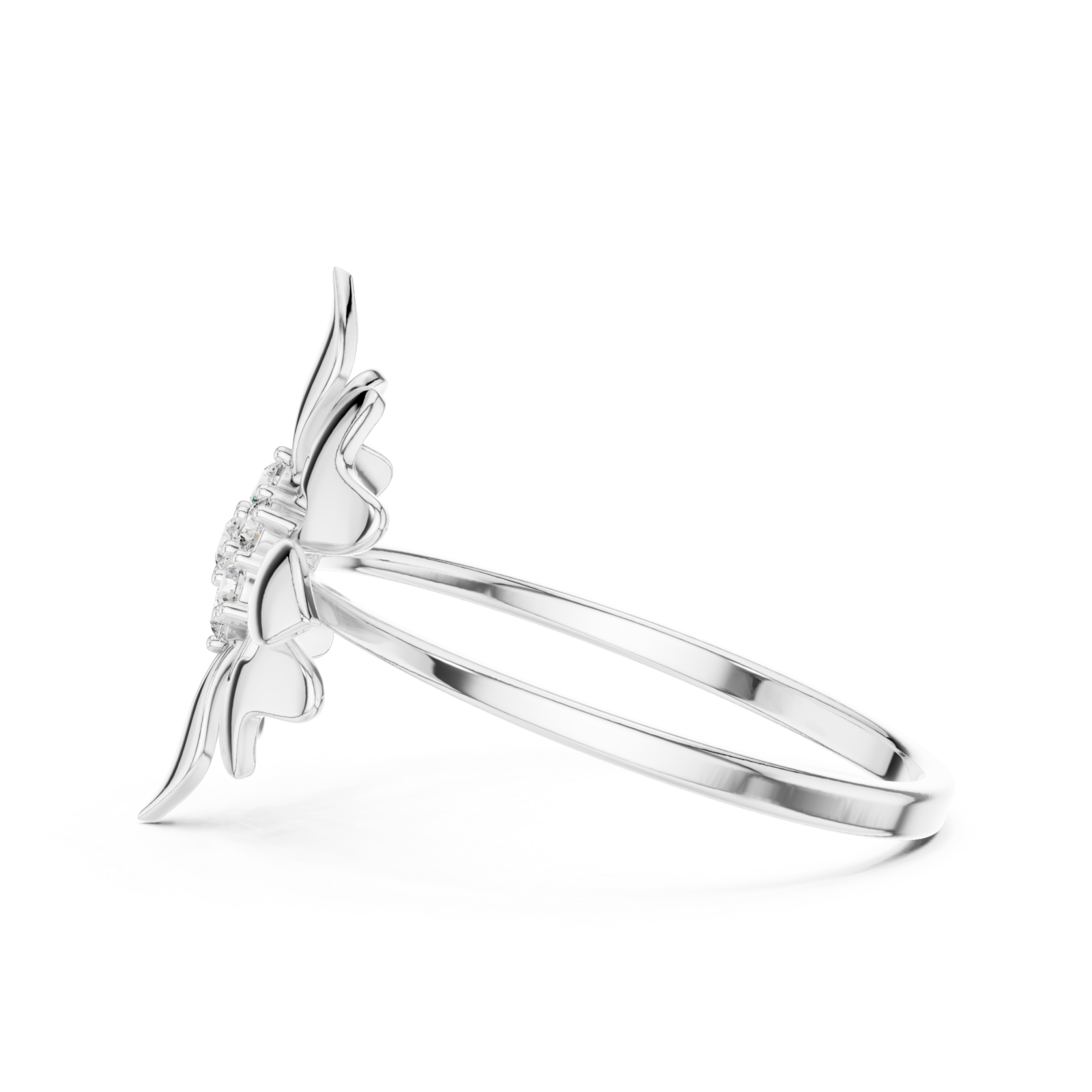  White Gold Pure Grace Petal Band Side View