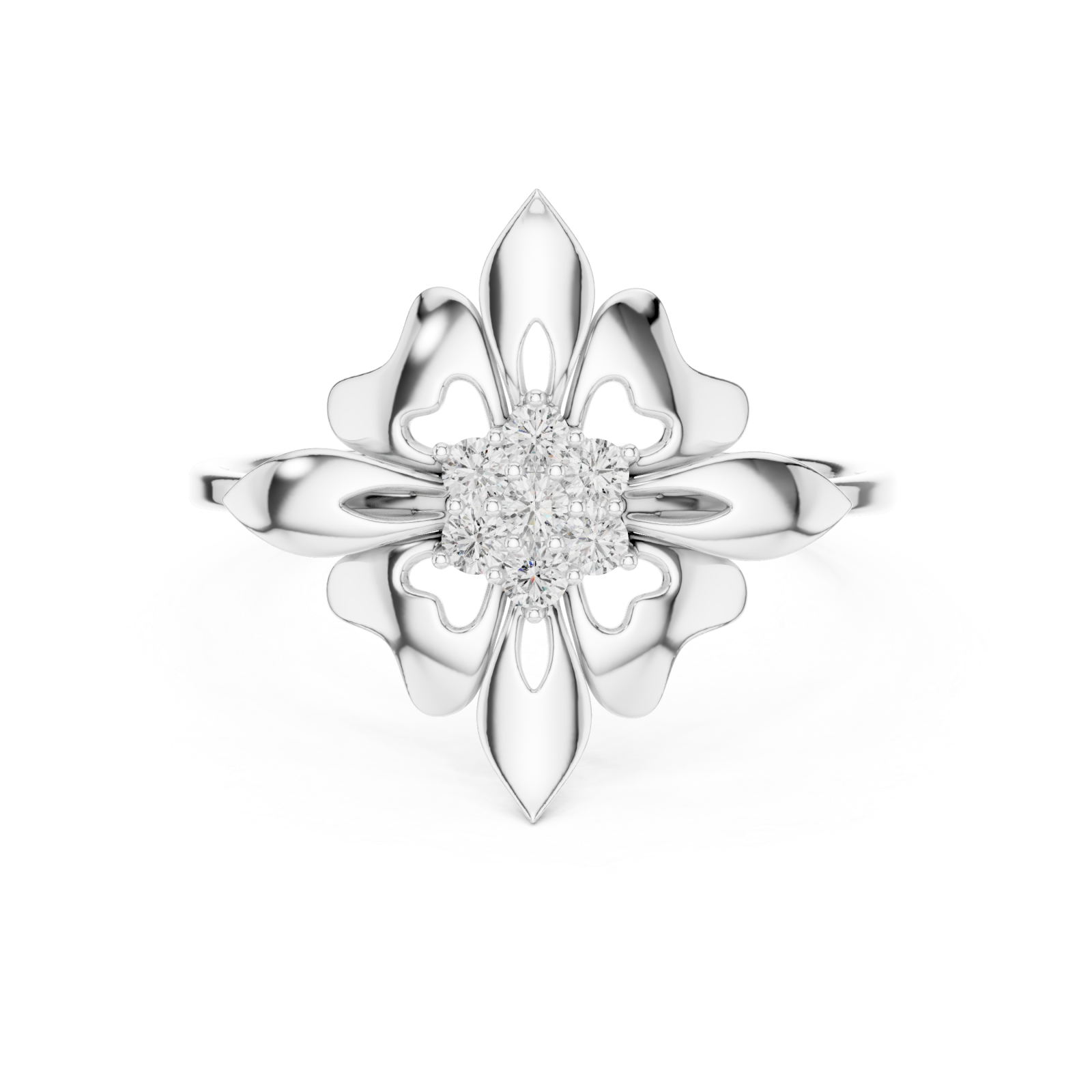  White Gold Pure Grace Petal Band Front View