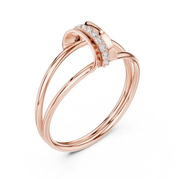  Rose Gold Serene Flow Minimalist Bypass Circle Ring Right View