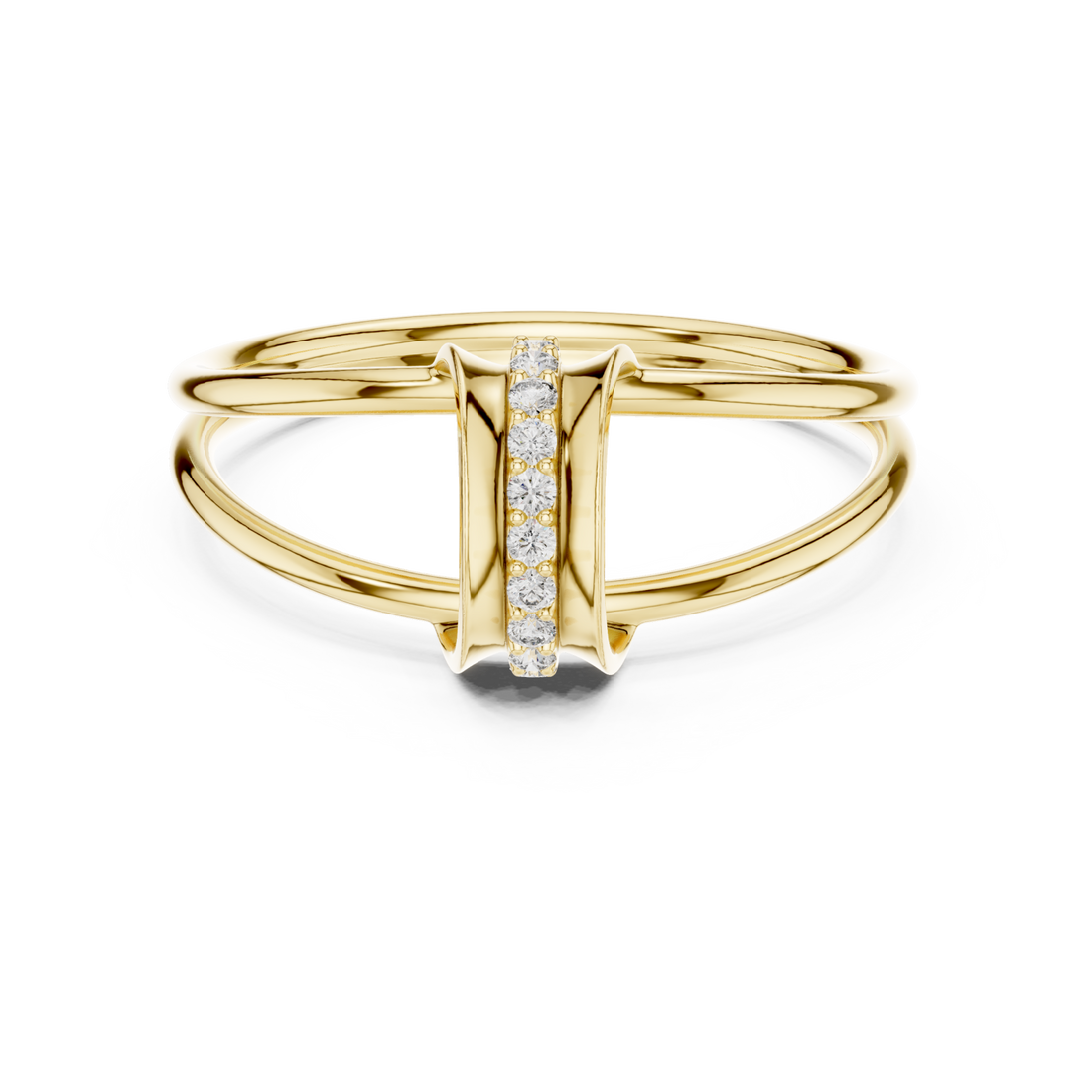 Gold Serene Flow Minimalist Bypass Circle Ring Right View