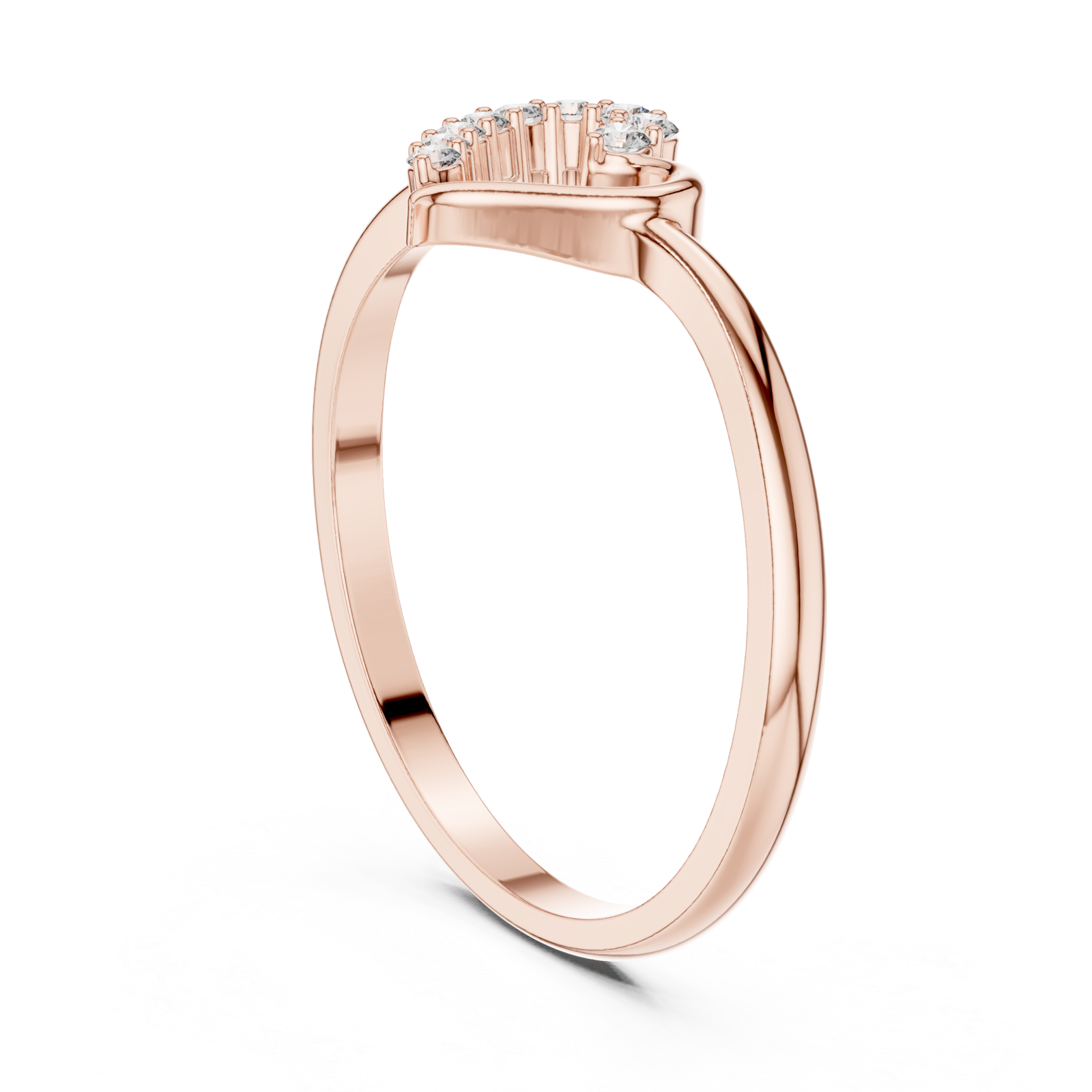  Rose Gold Glowing Embrace Heart Left View