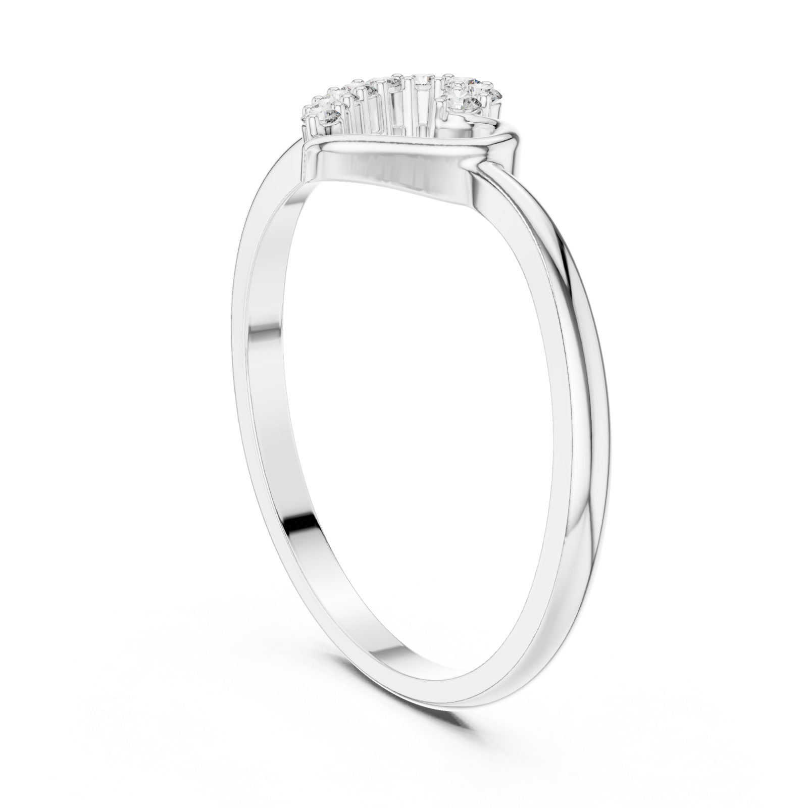  White Gold Glowing Embrace Heart Left View