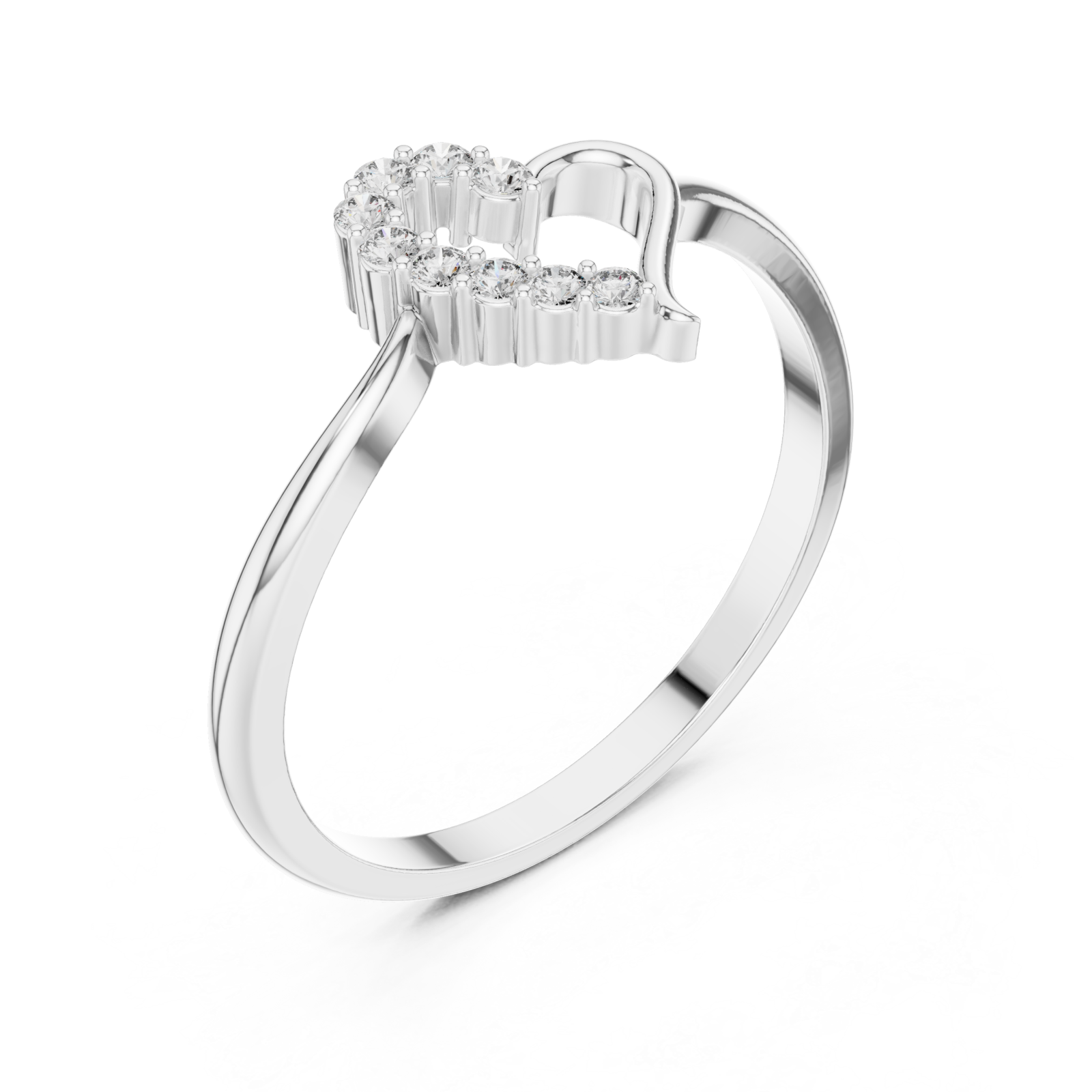  White Gold Glowing Embrace Heart Right View