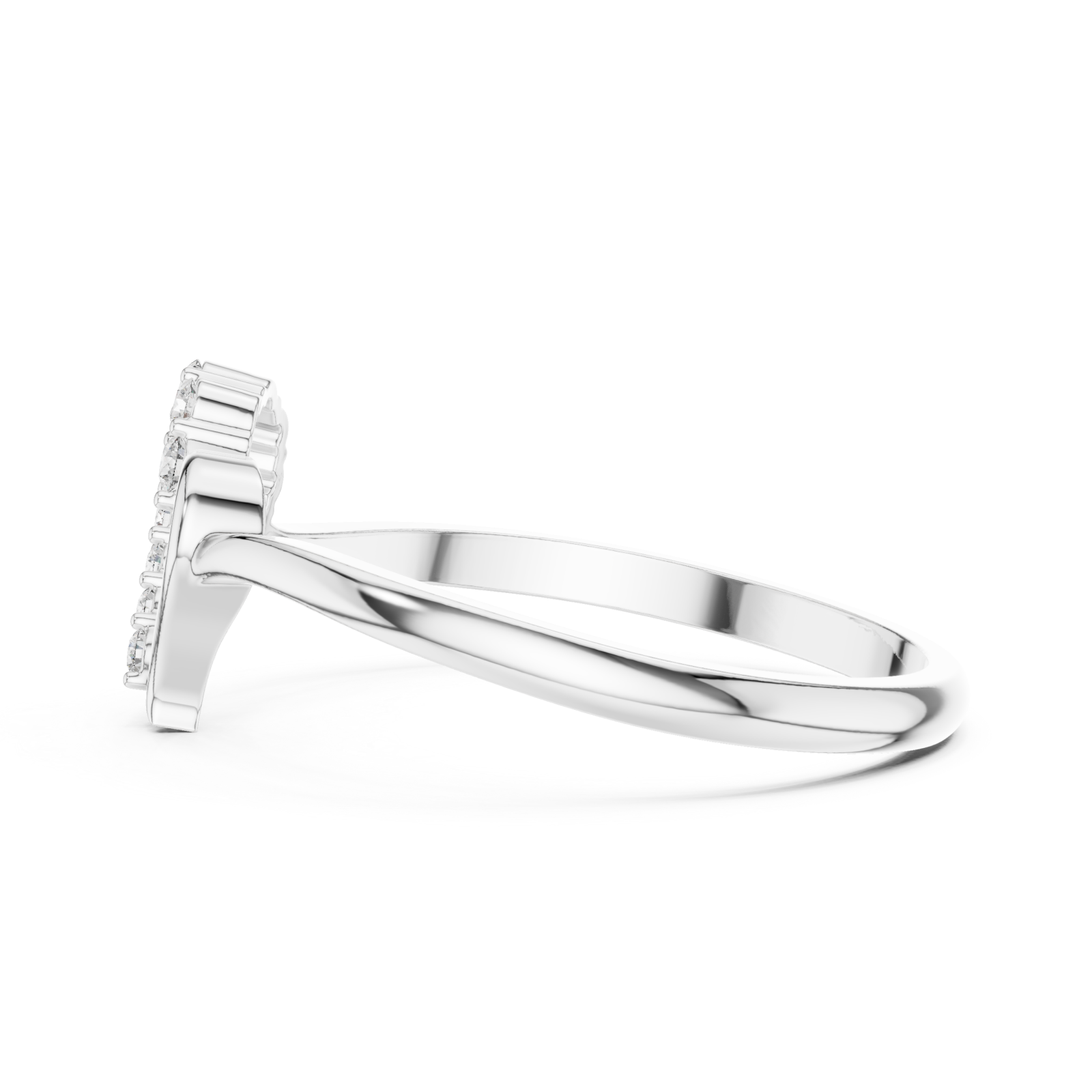 White Gold Glowing Embrace Heart Side View
