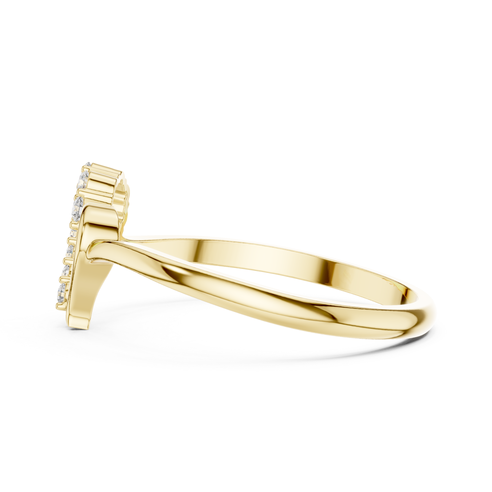  Gold Glowing Embrace Heart Side View