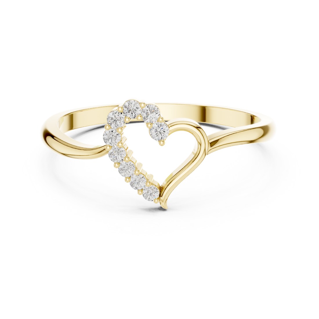 Gold Glowing Embrace Heart Right View