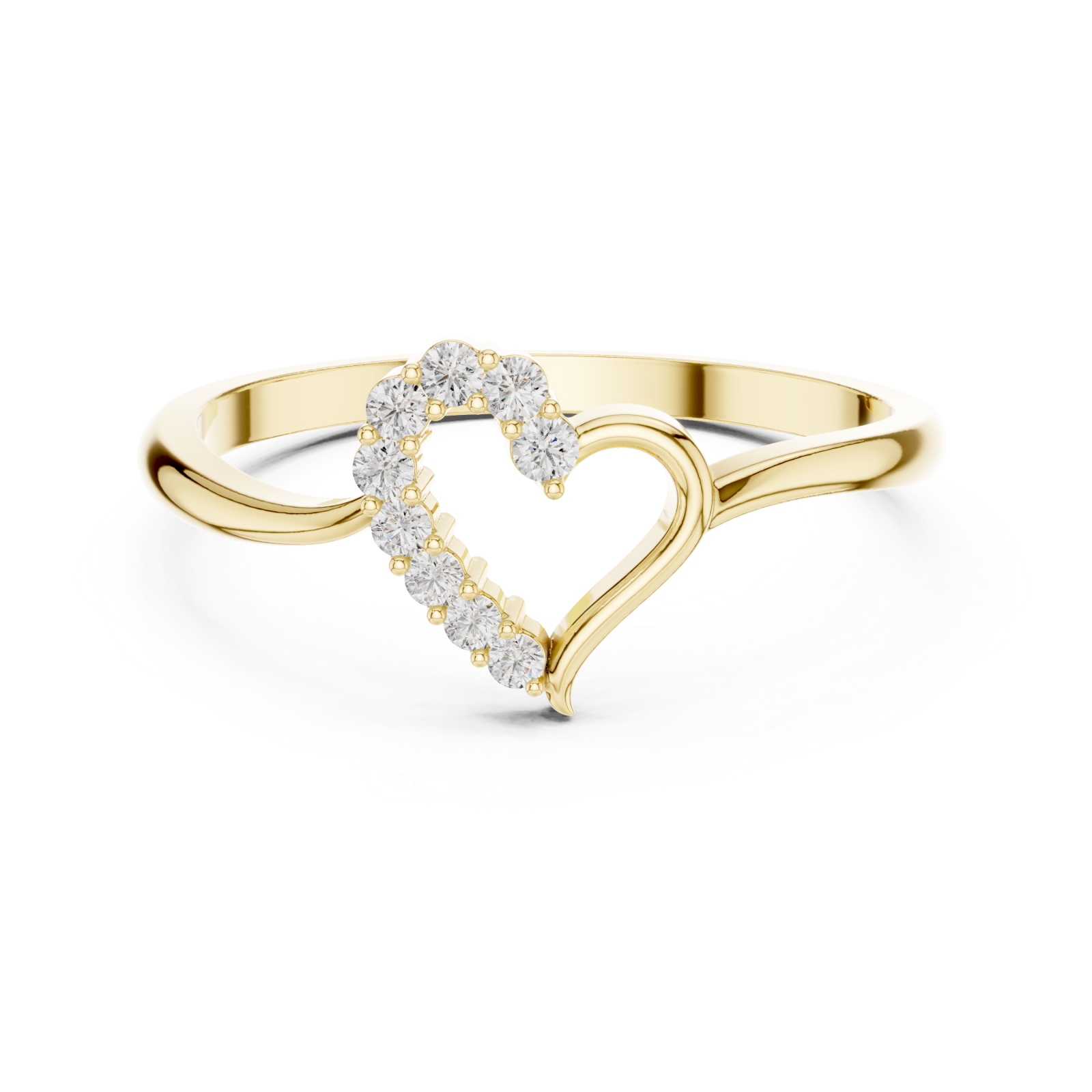  Gold Glowing Embrace Heart Front View
