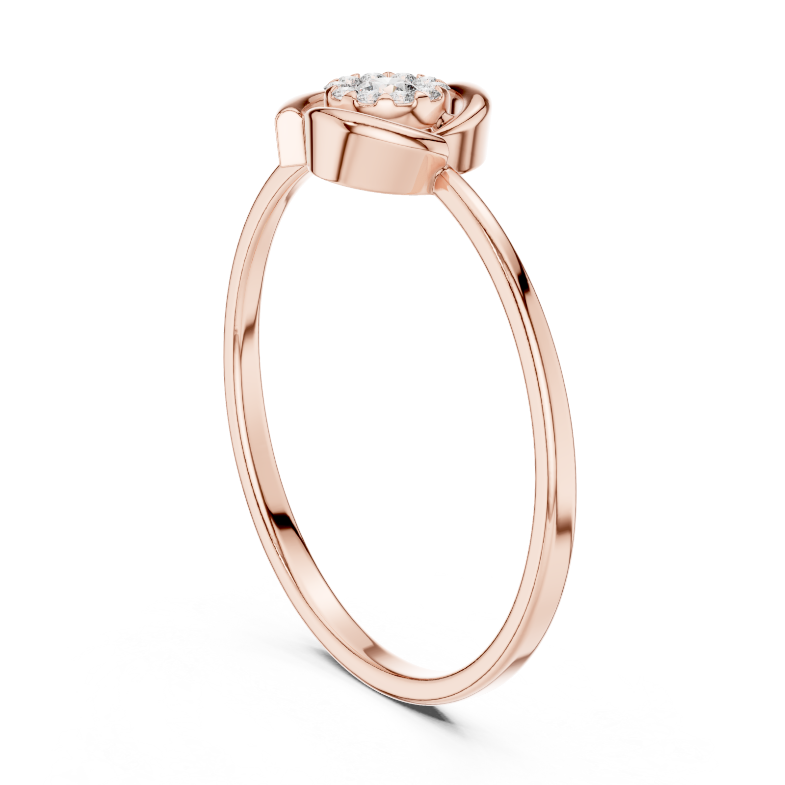  Rose Gold Eclipse Harmony Solitaire Band Ring Left View