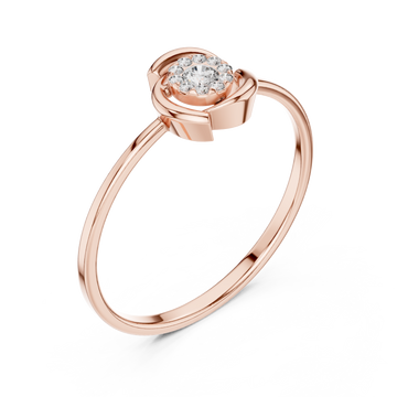  Rose Gold Eclipse Harmony Solitaire Band Ring Right View