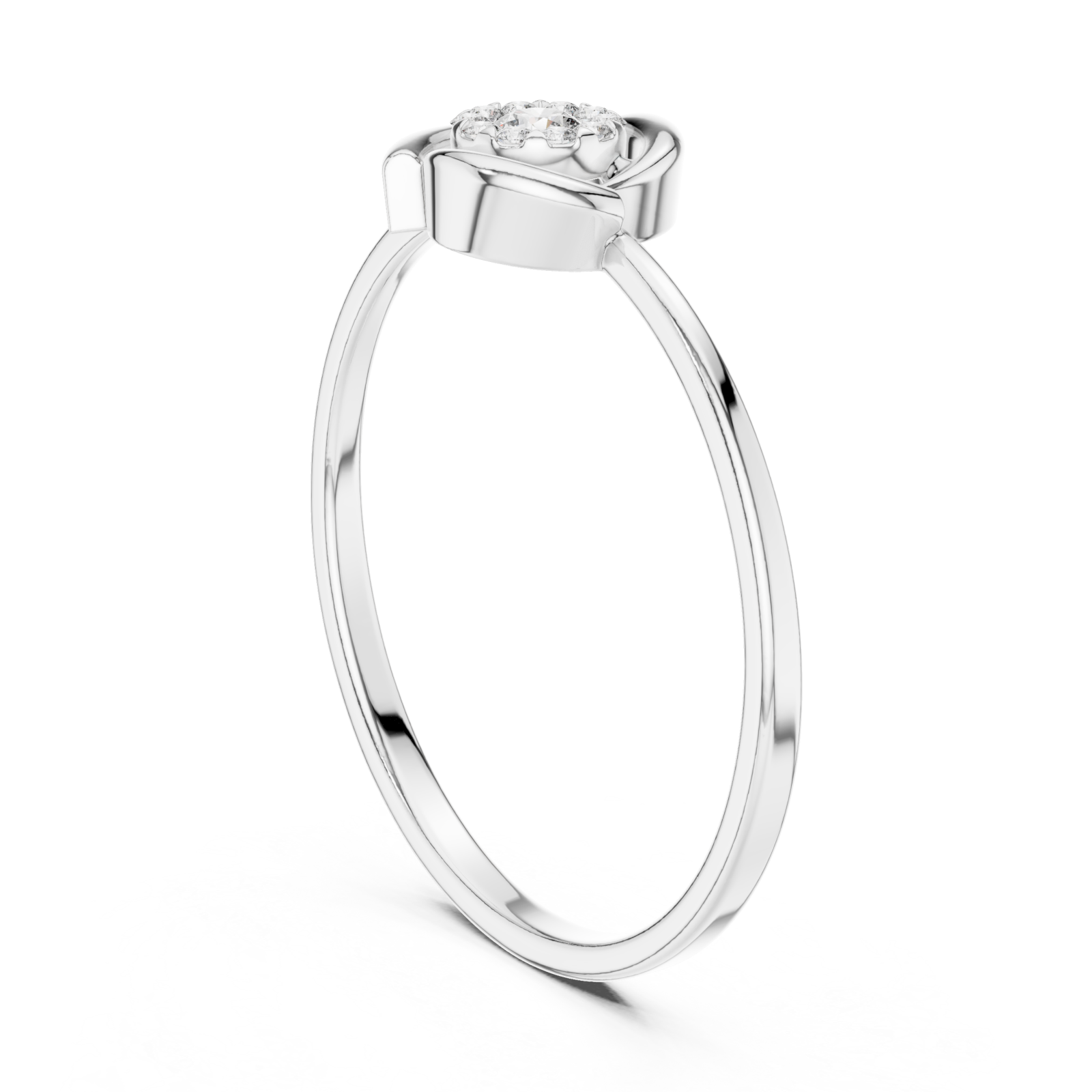  White Gold Eclipse Harmony Solitaire Band Ring Left View