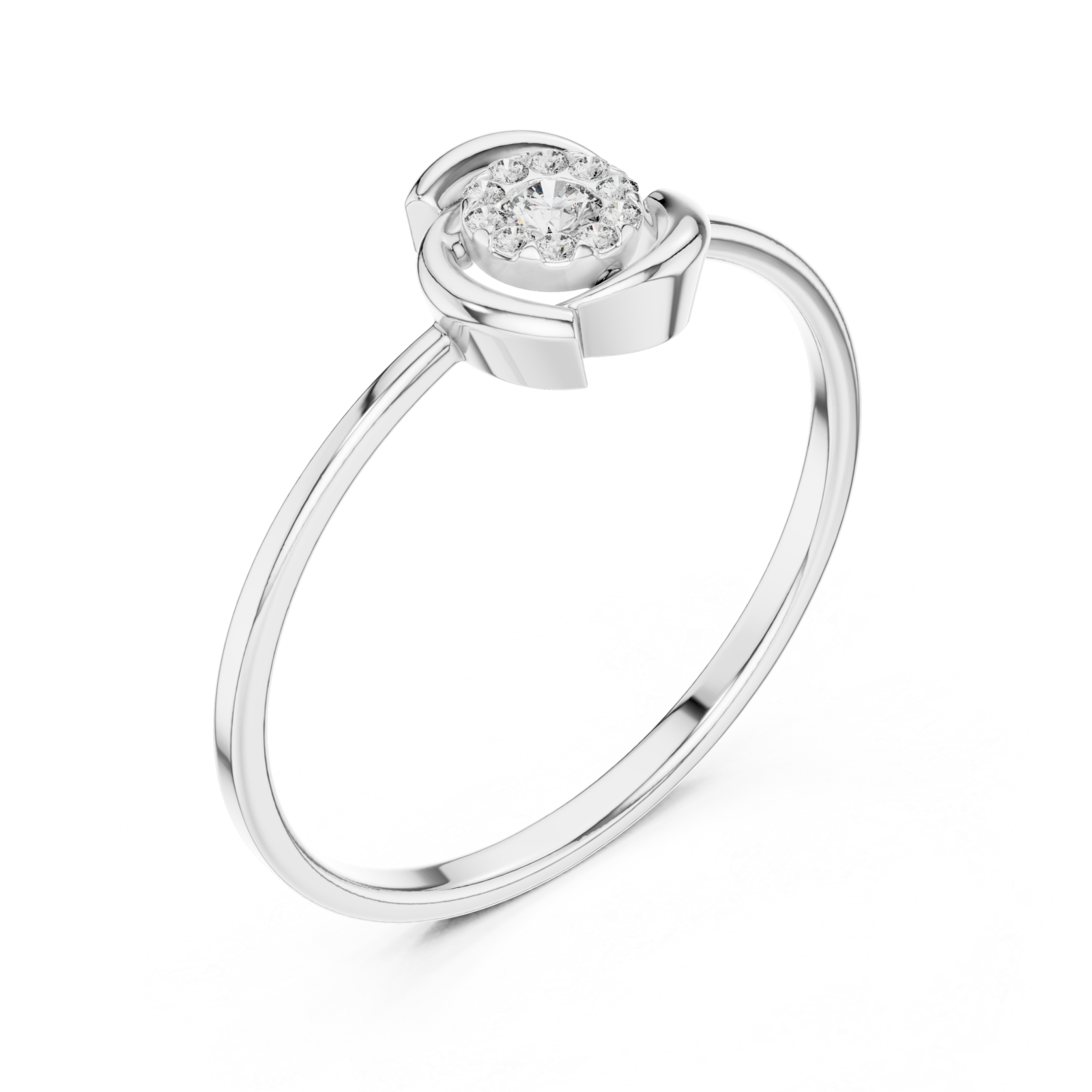  White Gold Eclipse Harmony Solitaire Band Ring Right View
