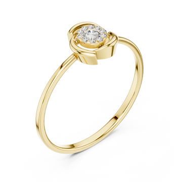 Gold Eclipse Harmony Solitaire Band Ring Right View