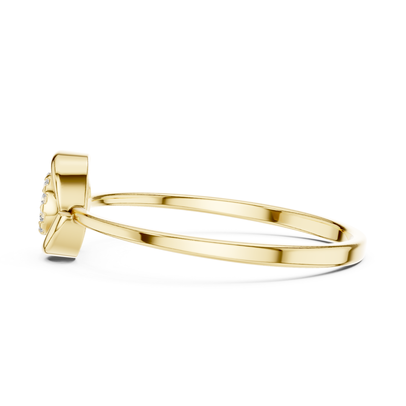  Gold Eclipse Harmony Solitaire Band Ring Side View