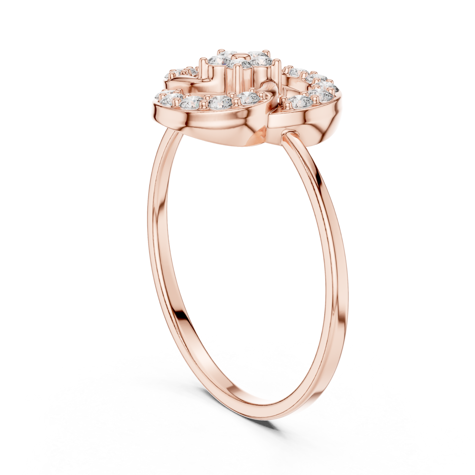  Rose Gold Infinite Loop Harmony Band Ring Left View