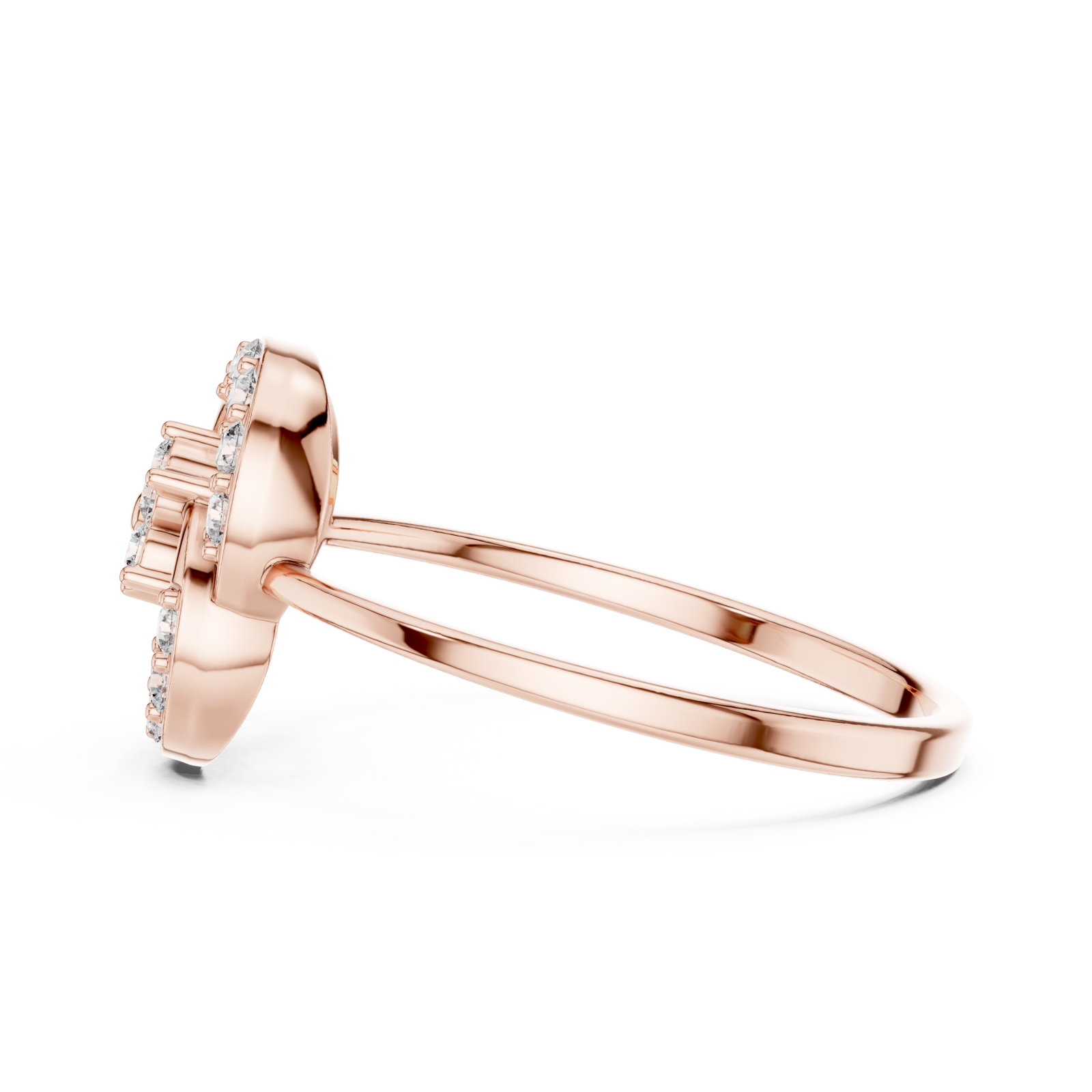  Rose Gold Infinite Loop Harmony Band Ring Side View