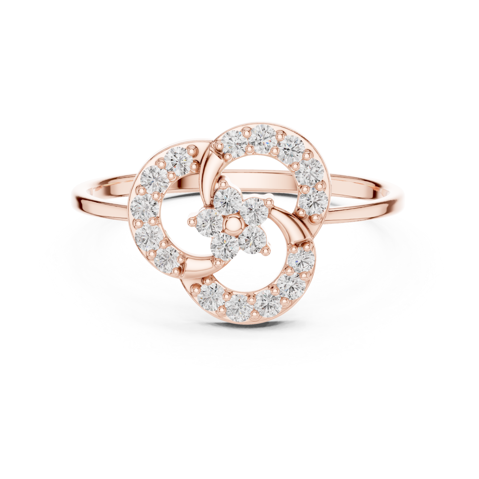  Rose Gold Infinite Loop Harmony Band Ring Front View