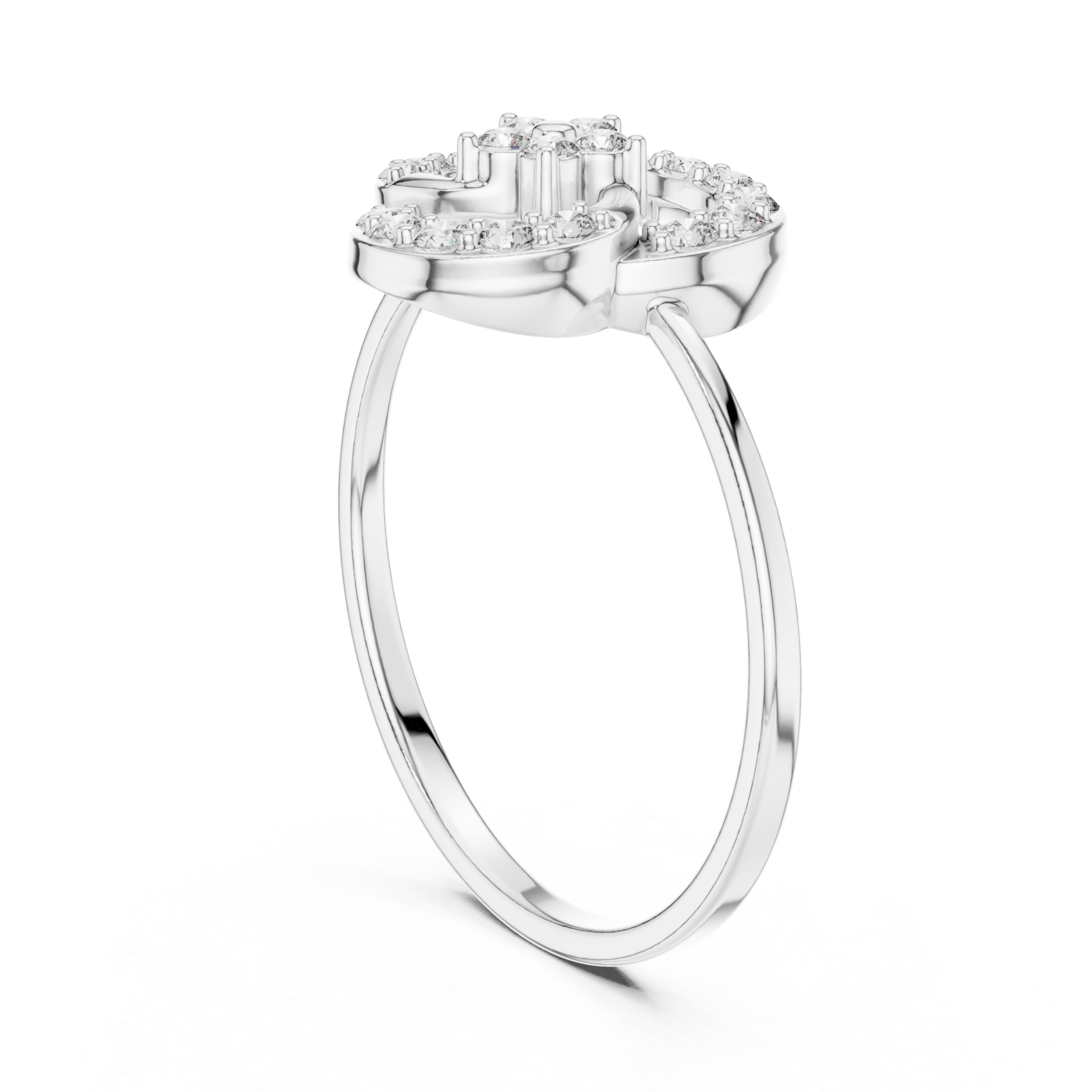  White Gold Infinite Loop Harmony Band Ring Left View