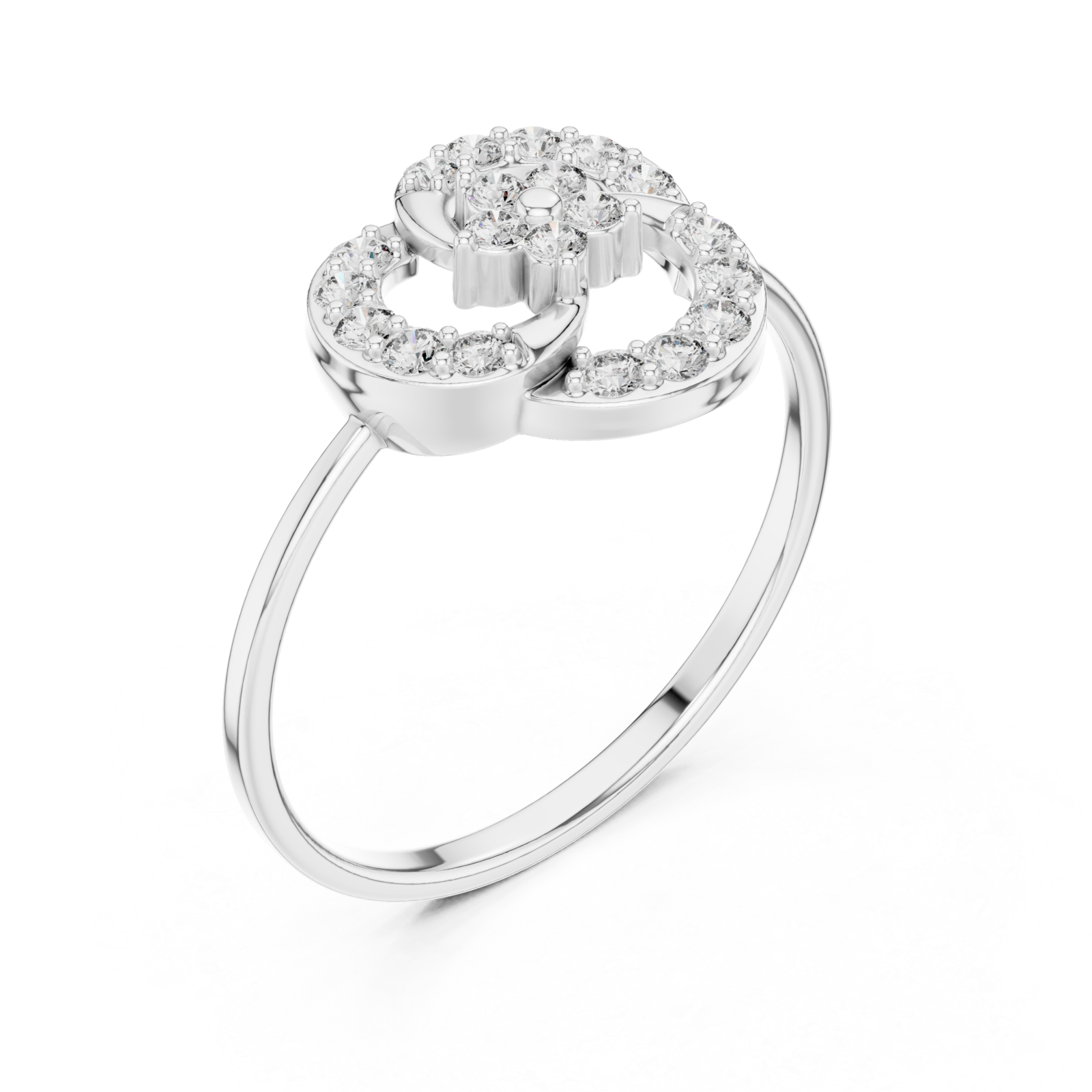  White Gold Infinite Loop Harmony Band Ring Right View