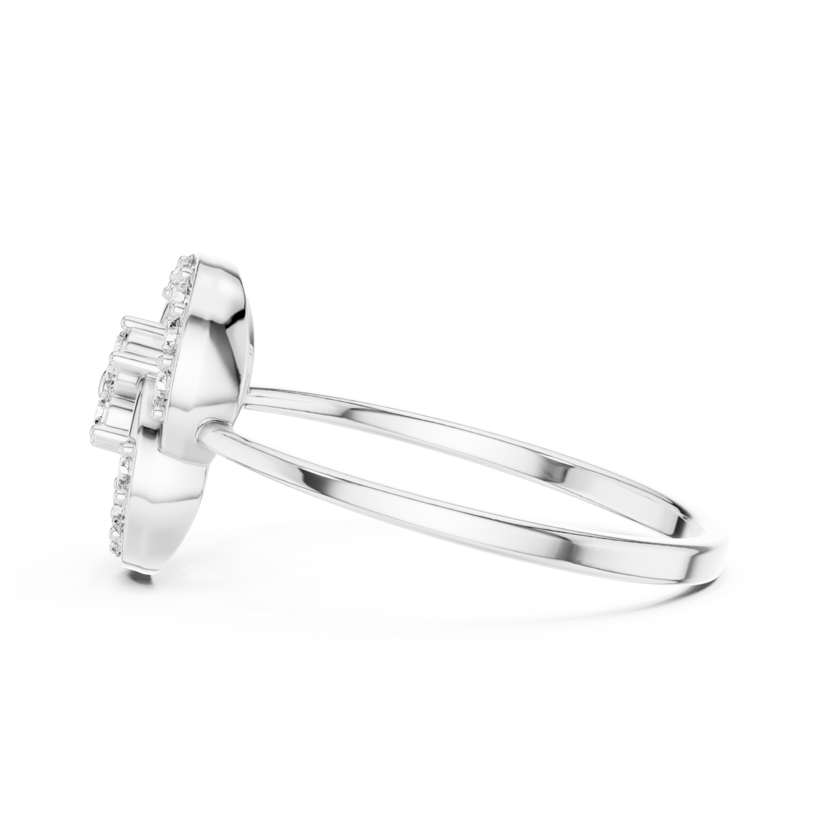  White Gold Infinite Loop Harmony Band Ring Side View
