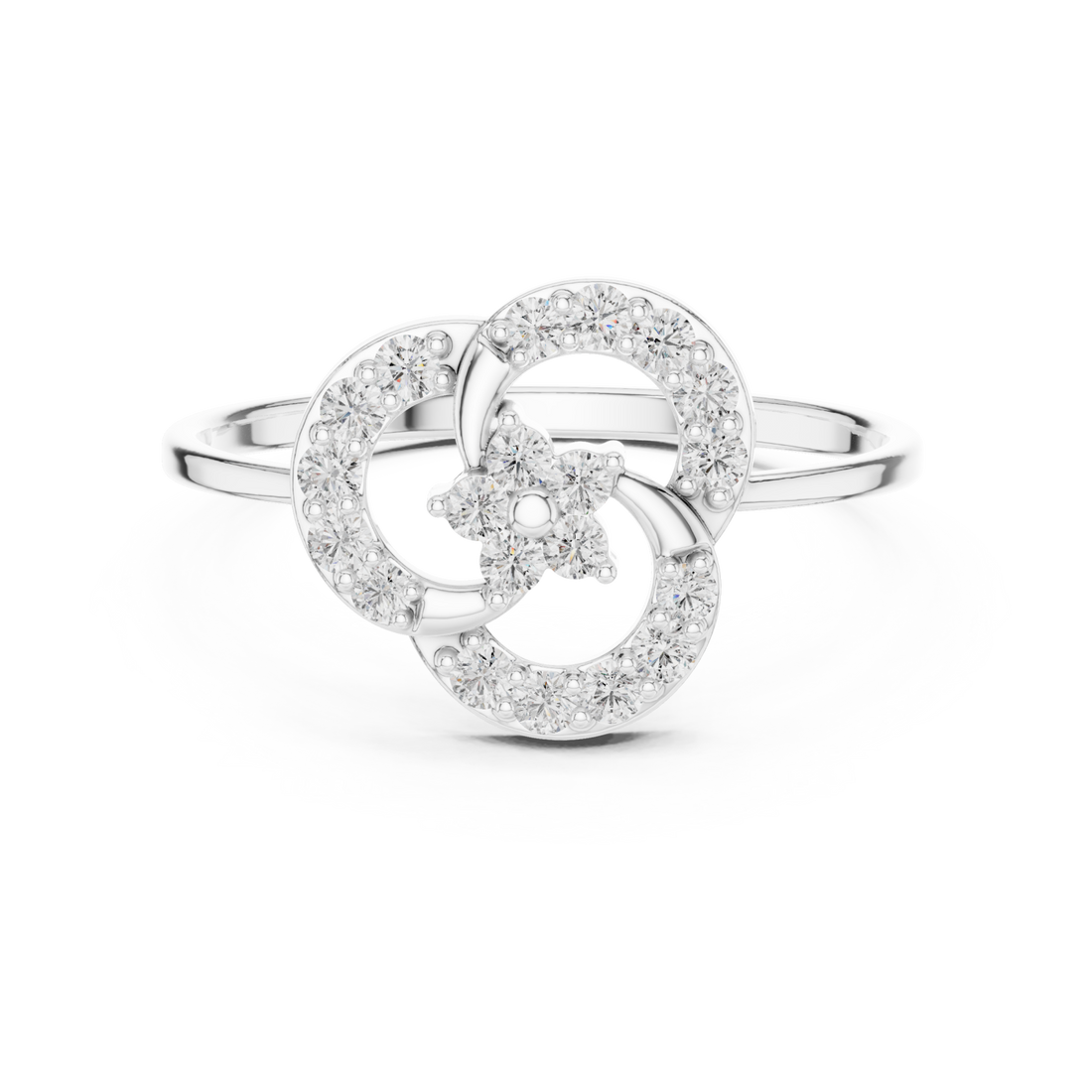  White Gold Infinite Loop Harmony Band Ring Right View