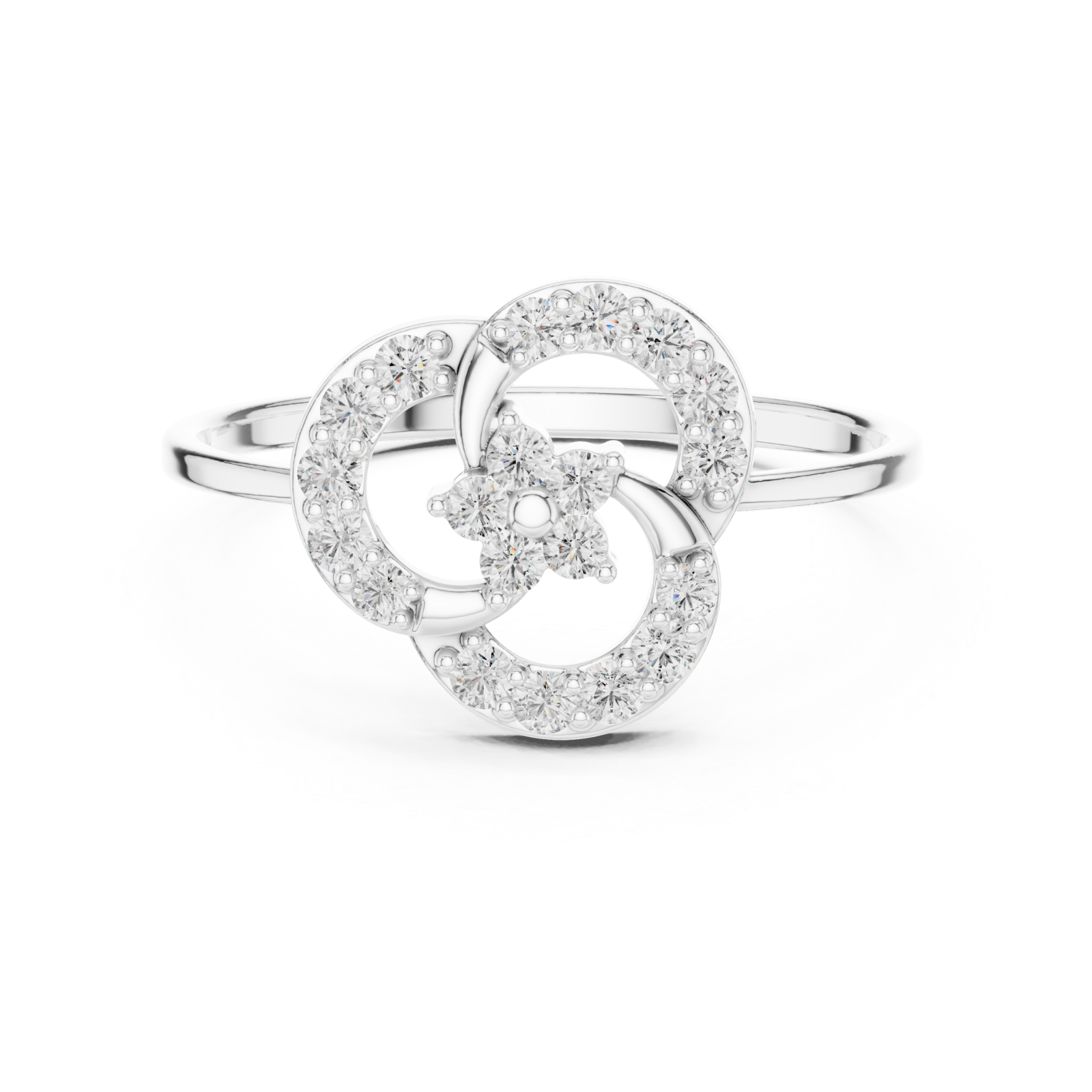  White Gold Infinite Loop Harmony Band Ring Front View