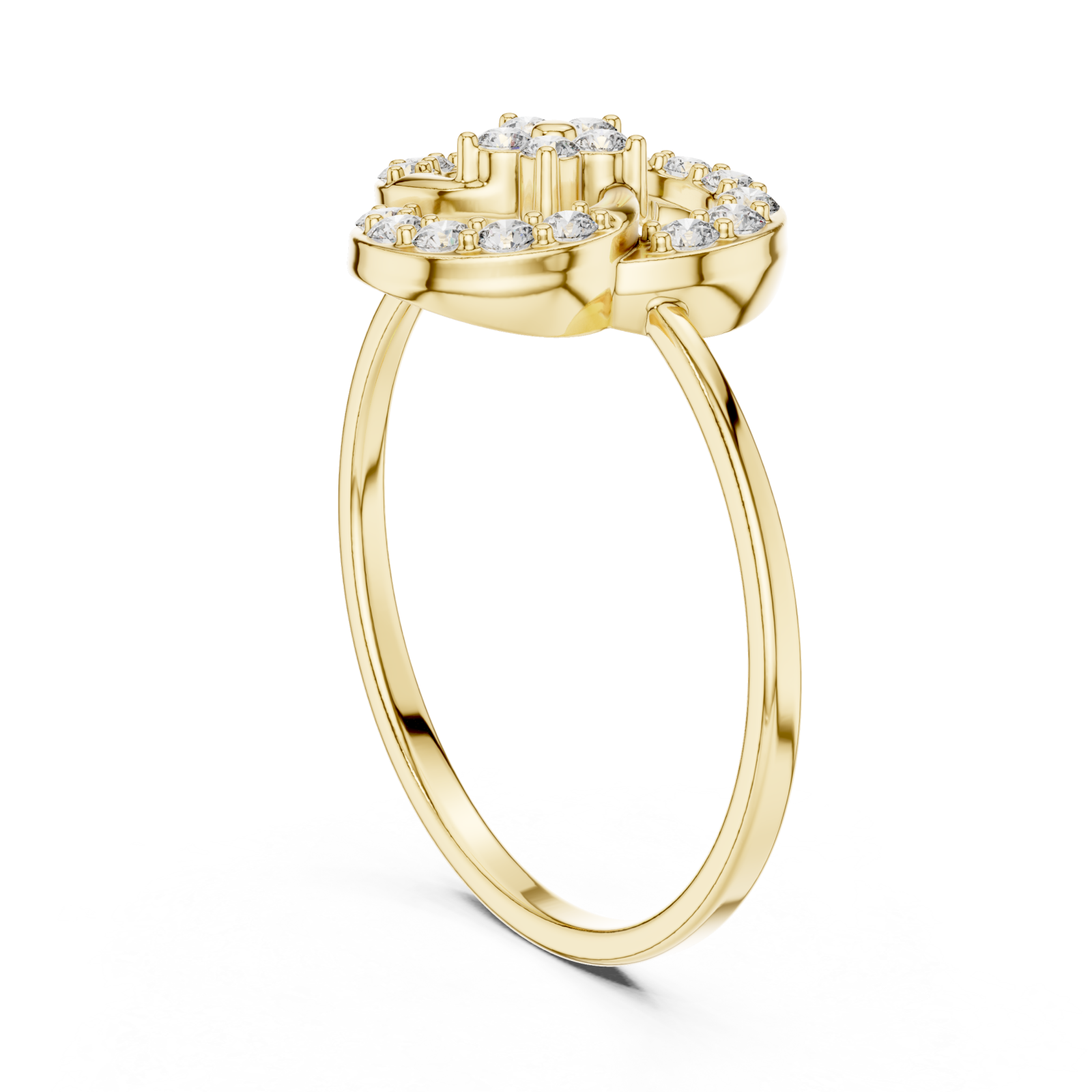  Gold Infinite Loop Harmony Band Ring Left View