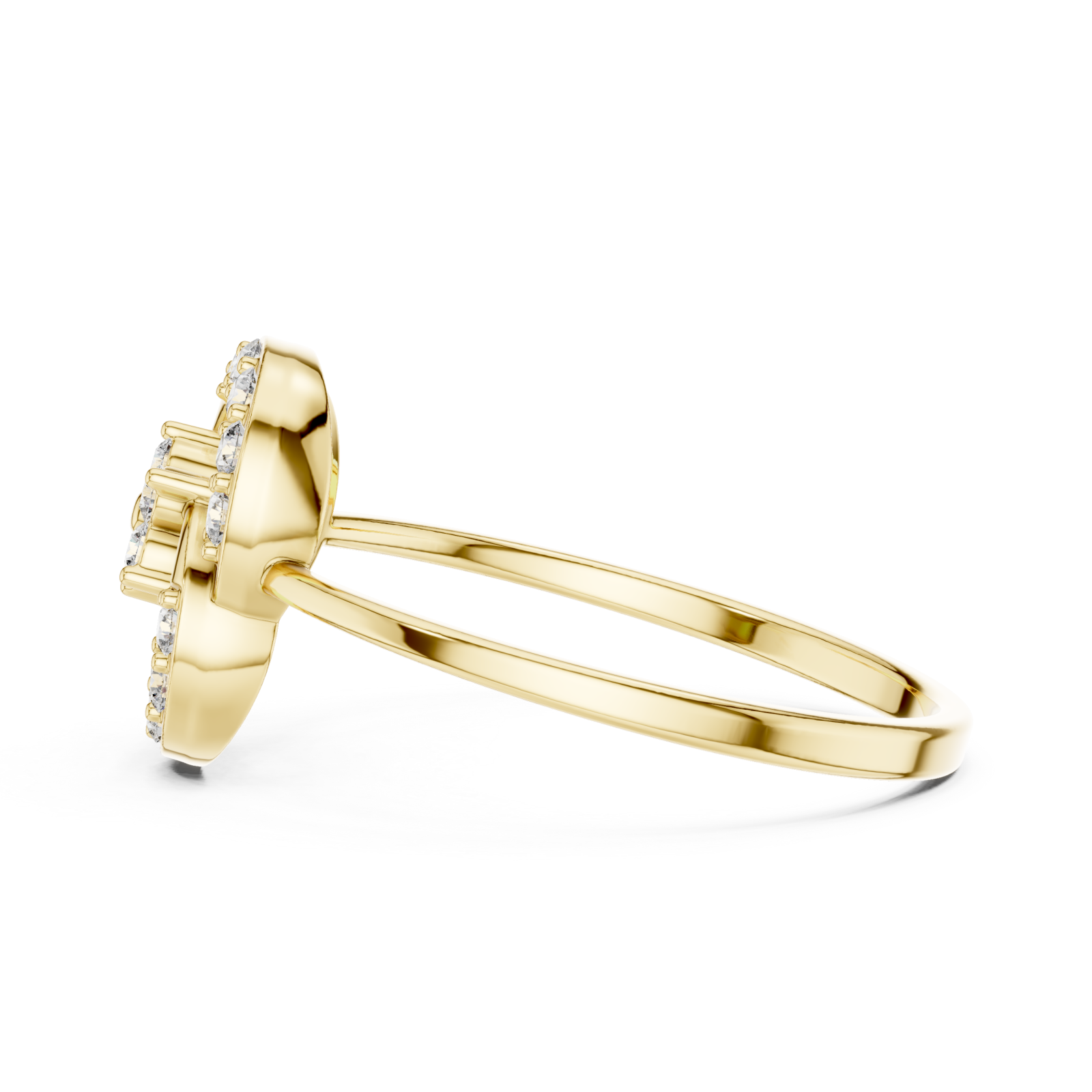  Gold Infinite Loop Harmony Band Ring Side View