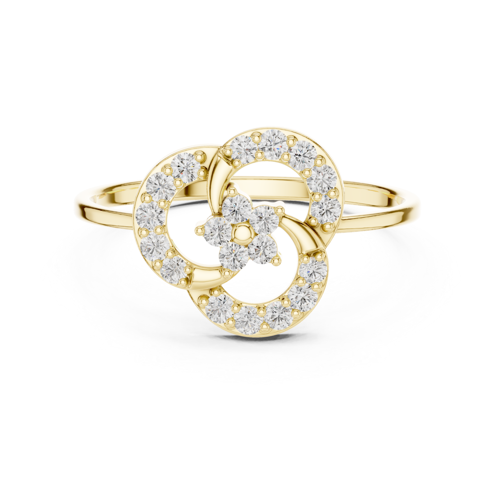 Gold Infinite Loop Harmony Band Ring Front View