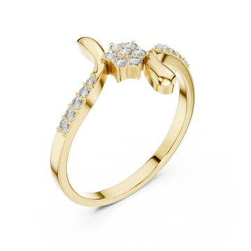 Gold Petal Graceful Swirl Ring Right View
