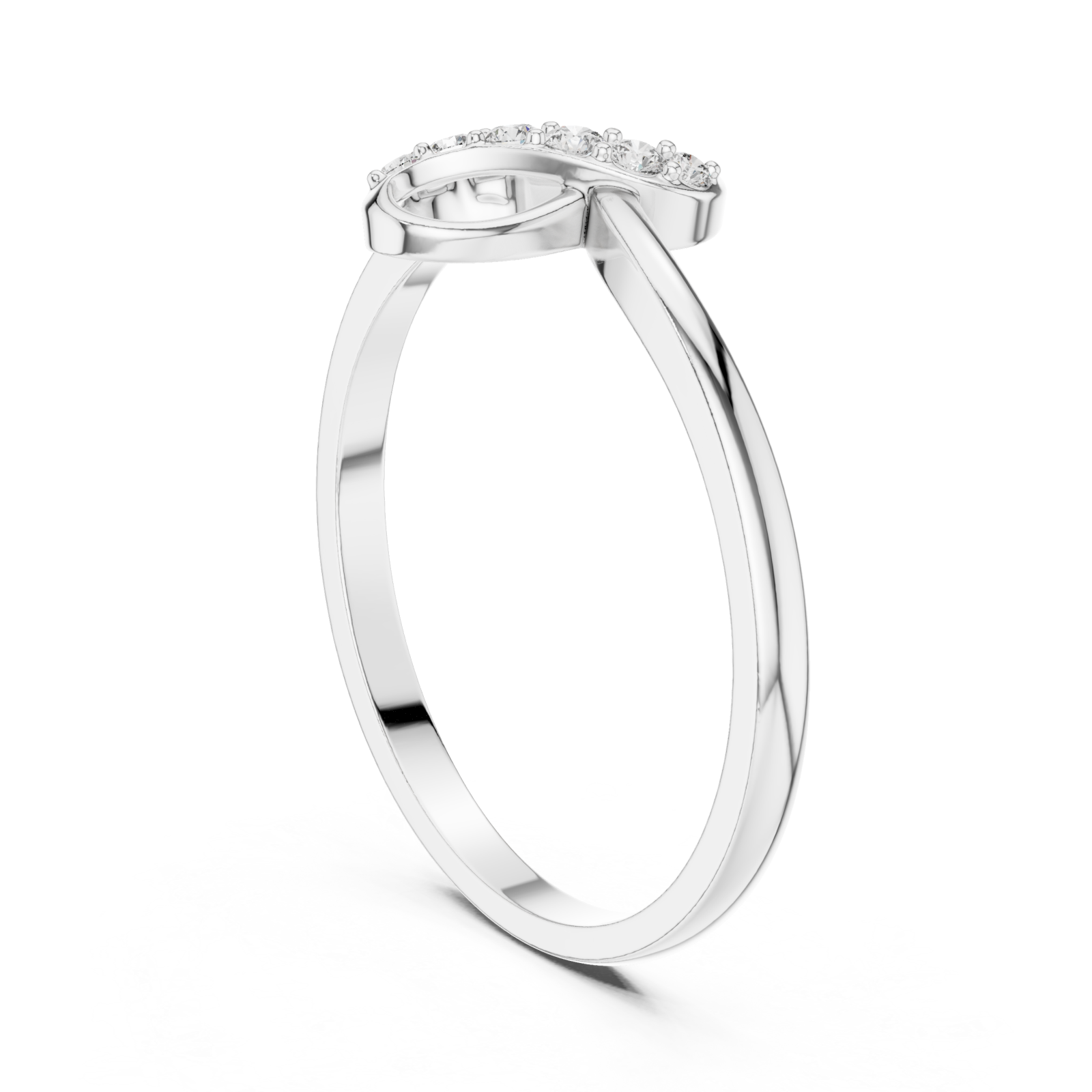  White Gold Luna Whisper Infinity Muse Ring Left View